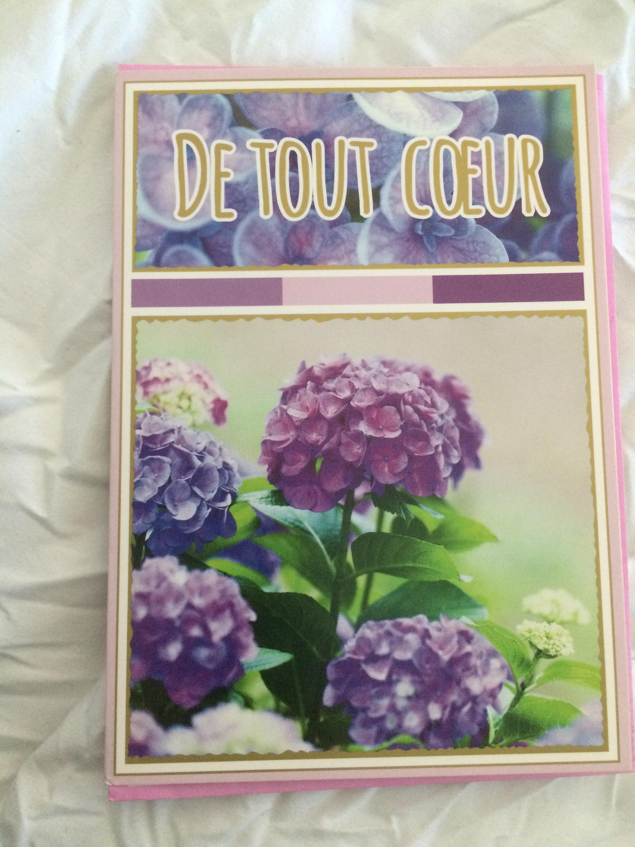 troc de troc carte de tout coeur décor fleur hortensia & son enveloppe rose image 0