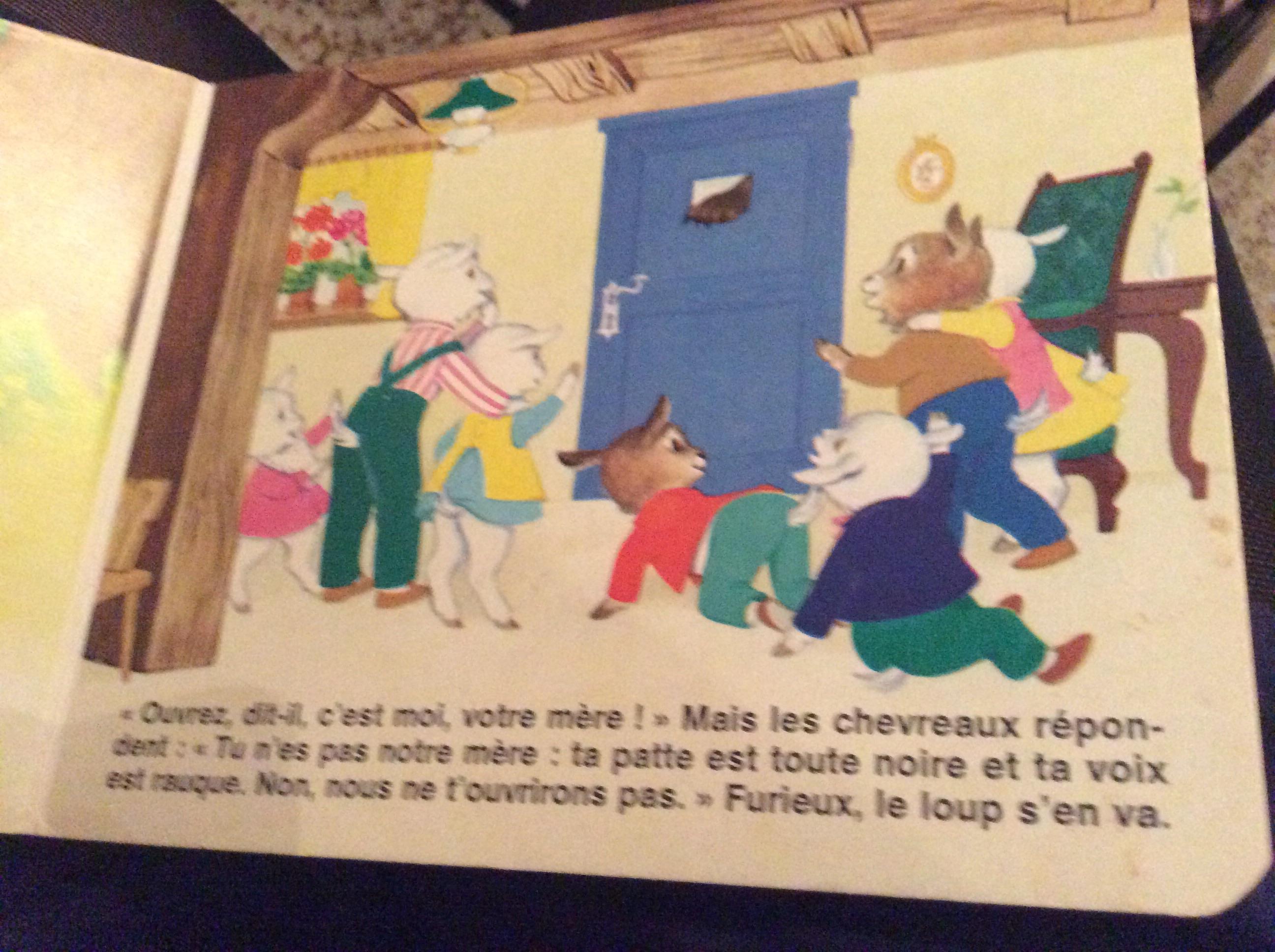 troc de troc livre cartonné le loup et les 7. chevreaux 1990 nom écrit sur 1 ère page image 2