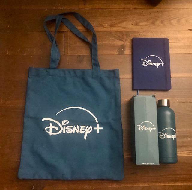 troc de troc lot neuf goodies disney + (gourde, notebook et tote bag) image 0