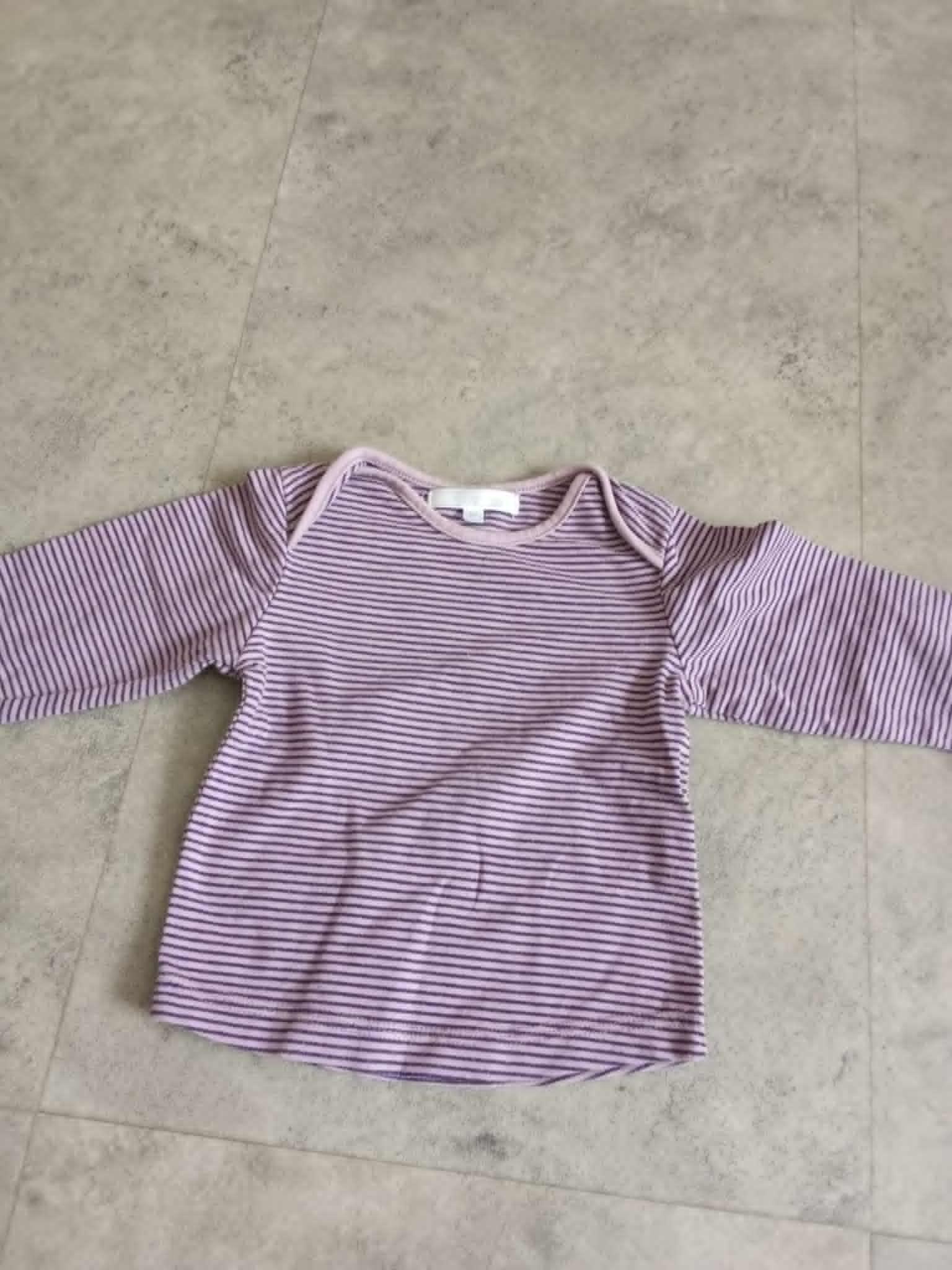 troc de troc reserve    haut neuf rayé mauve kitchoun  6 mois image 0