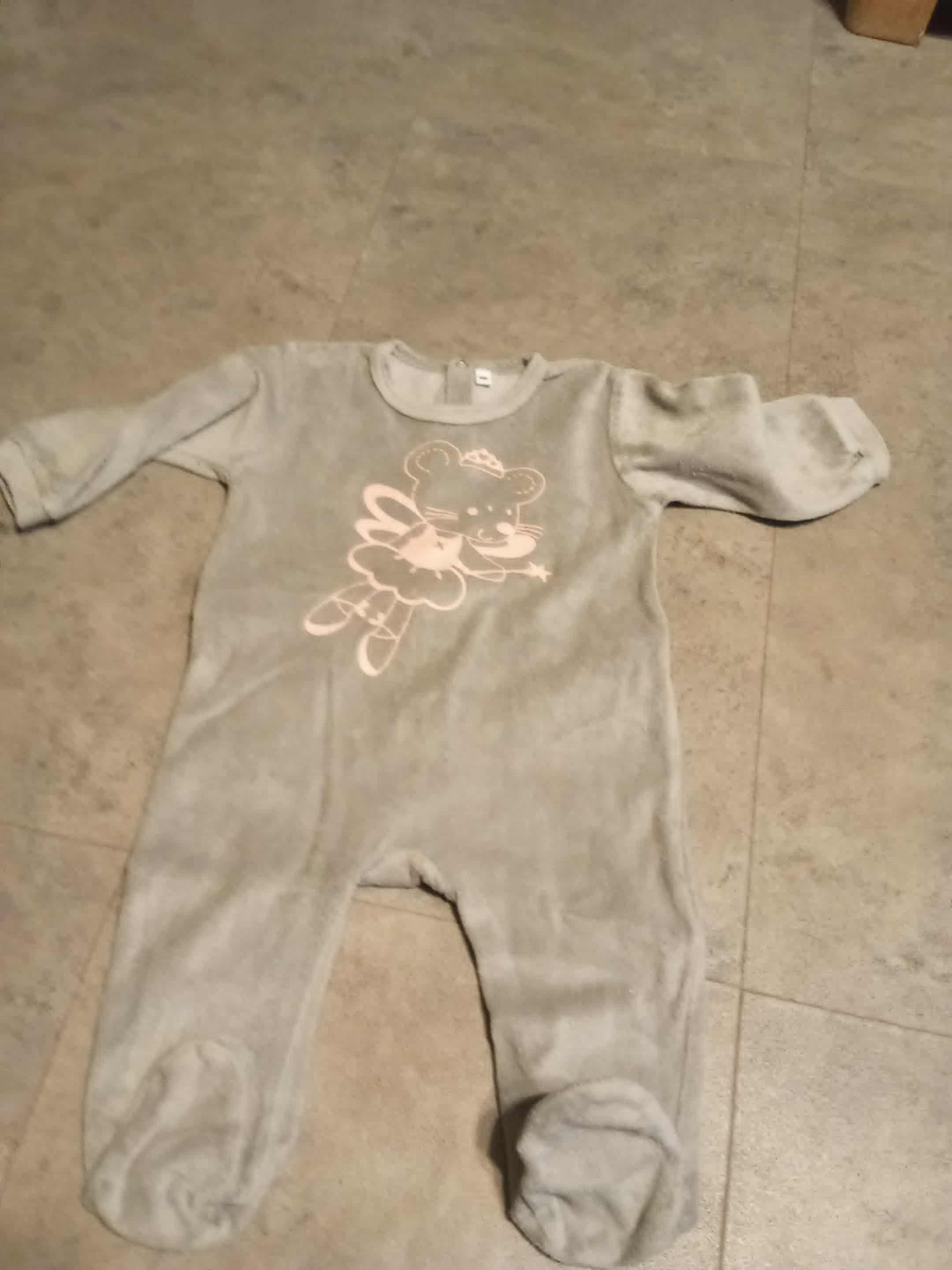 troc de troc pyjama gris et rose 9 mois image 1