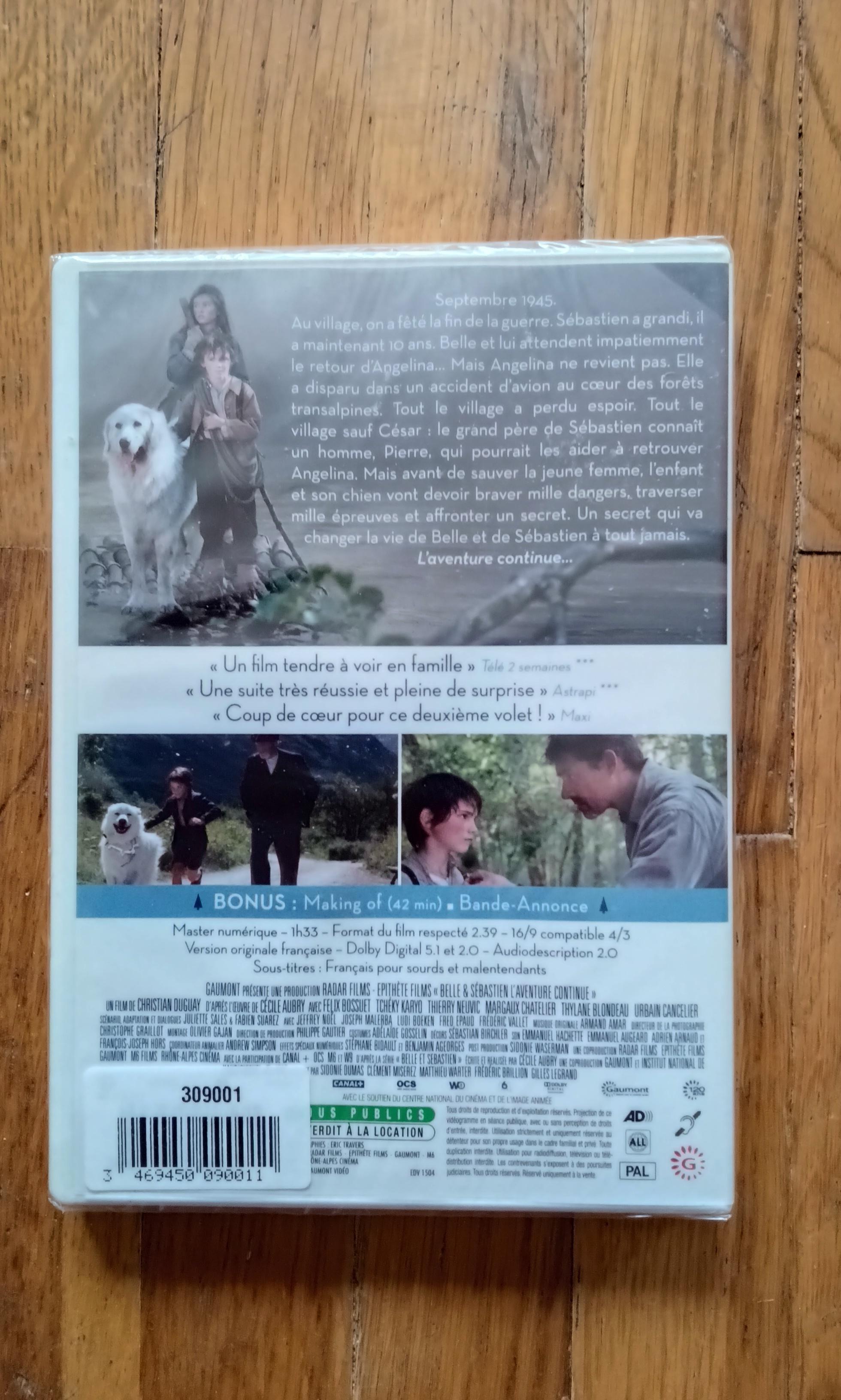 troc de troc belle et sébastien 2 l'aventure continue dvd neuf sous cellophane image 1