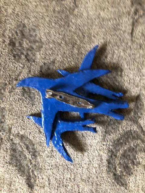 troc de troc broche faite main pâte synthétique oiseaux en vol image 1