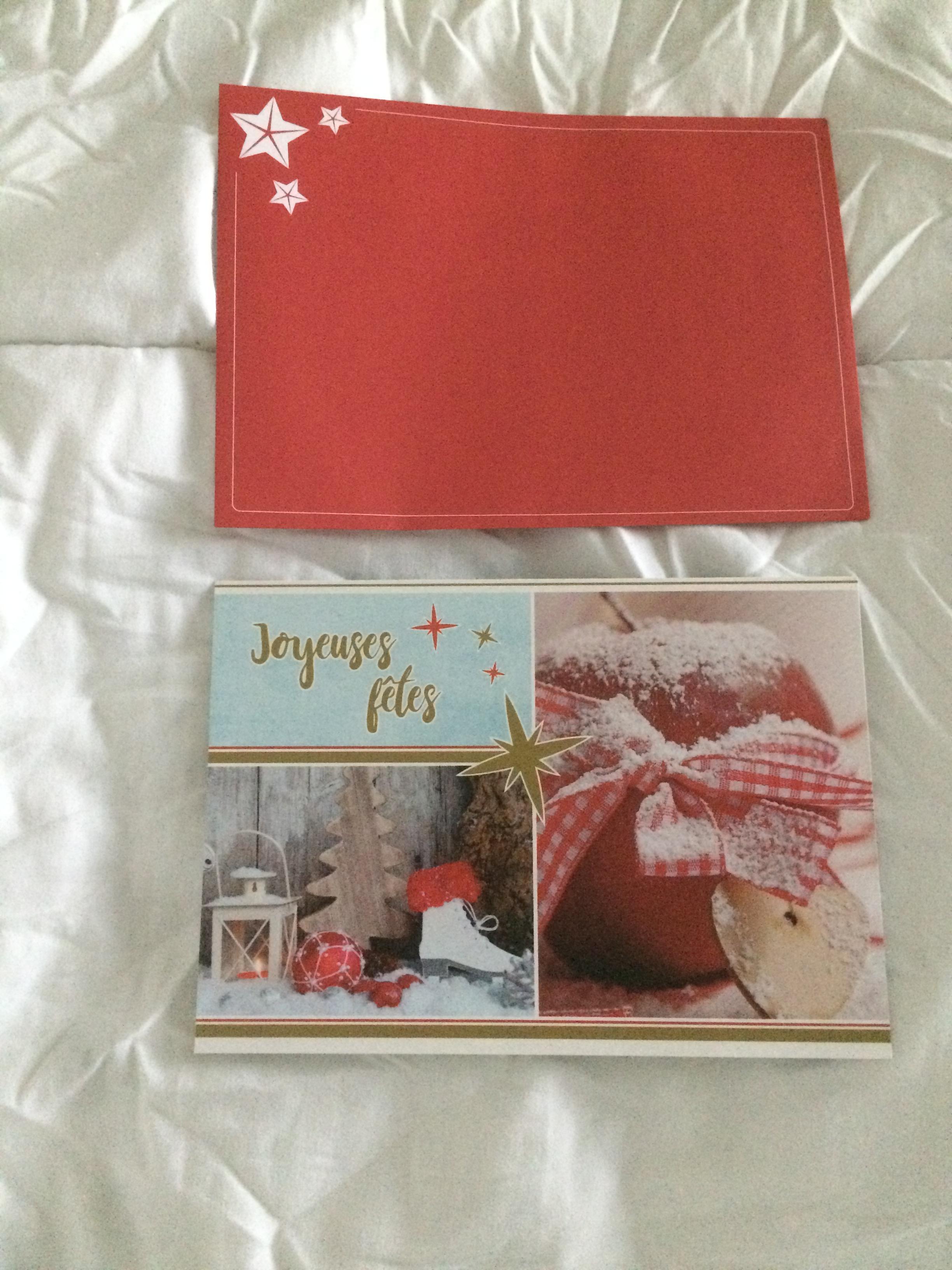troc de troc carte de voeux "joyeuses fêtes" et son enveloppe colorée rouge image 1