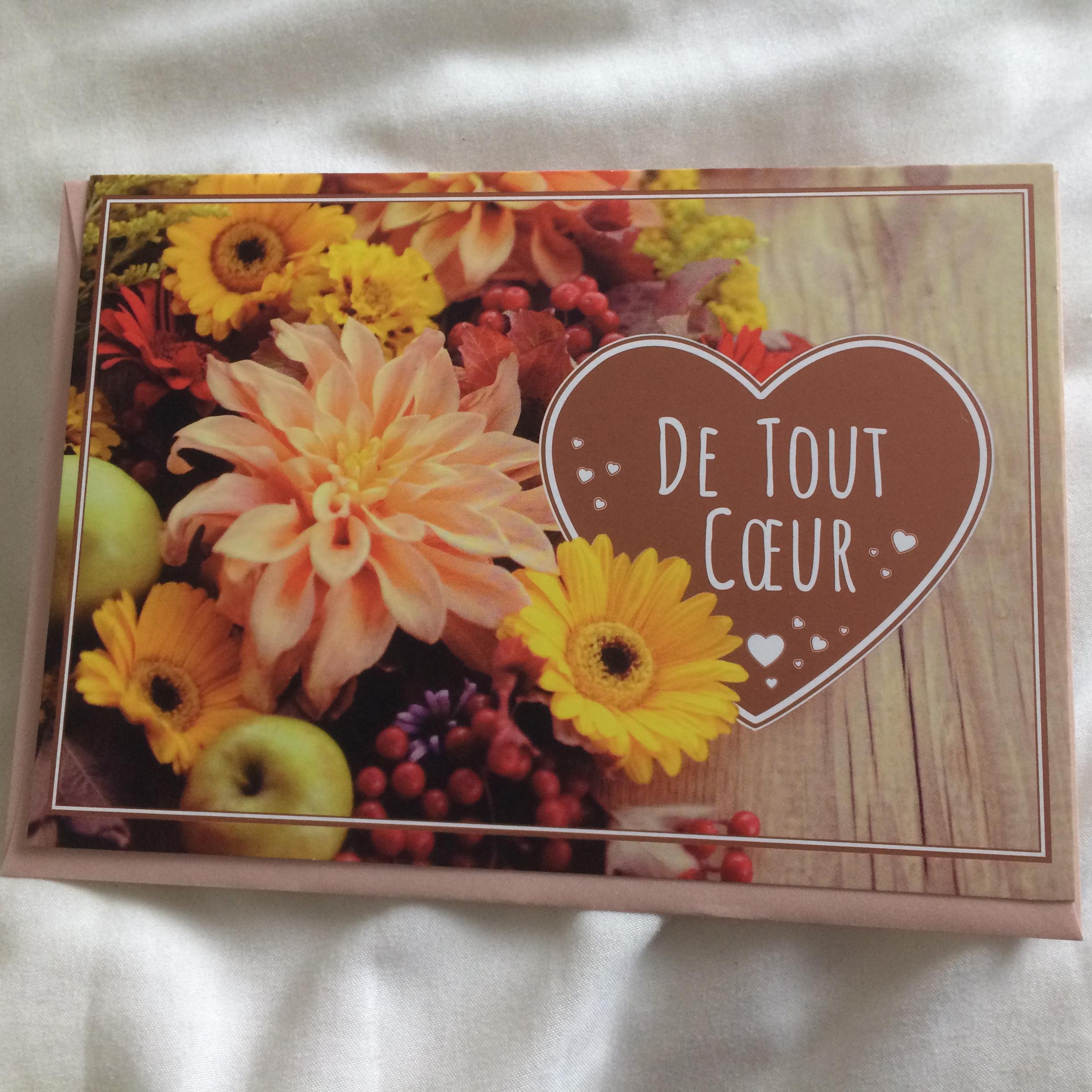 troc de troc carte de tout coeur décor floral & son enveloppe rose assortie image 0