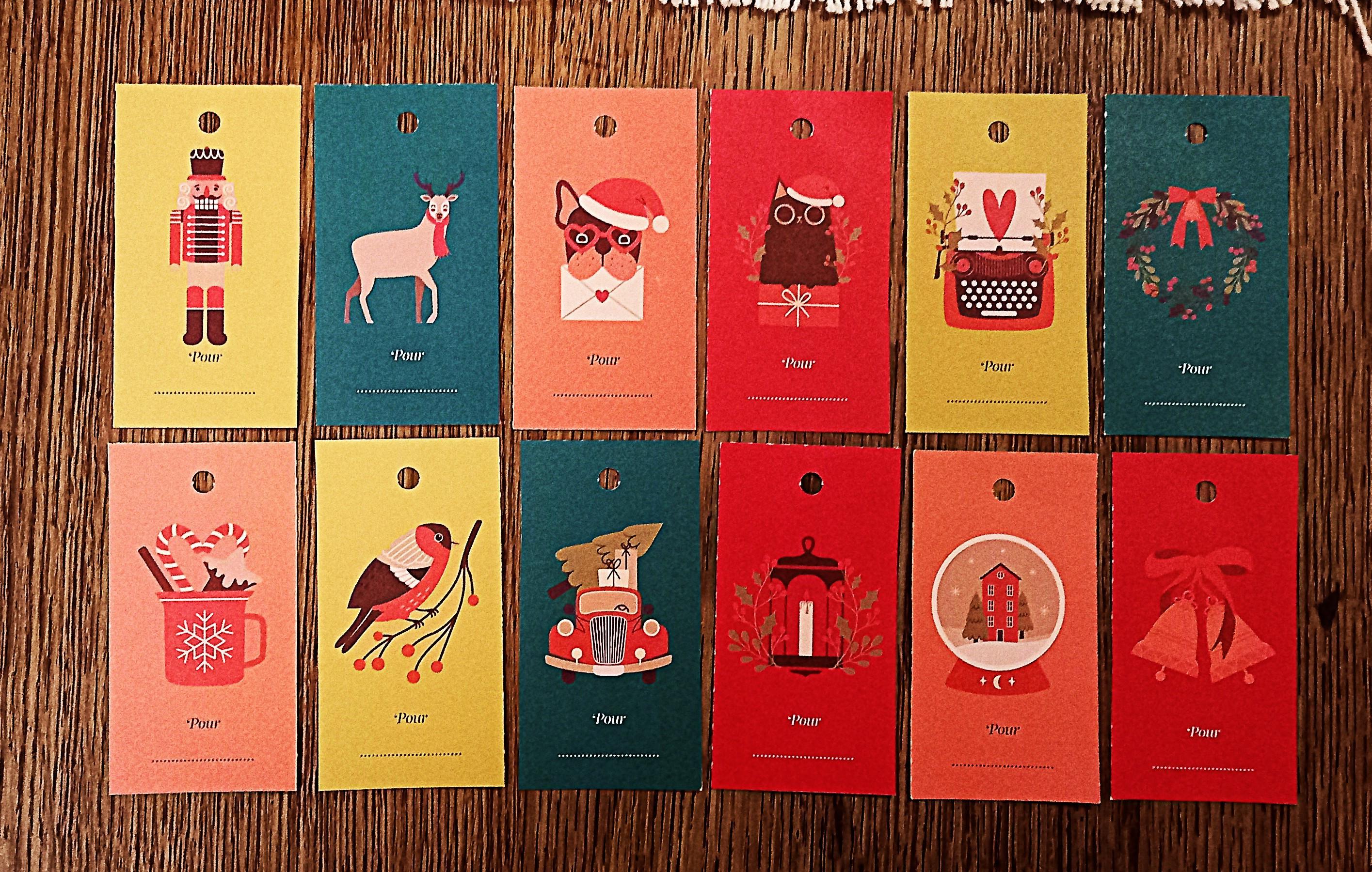 troc de troc etiquettes de noël recto/verso. image 0