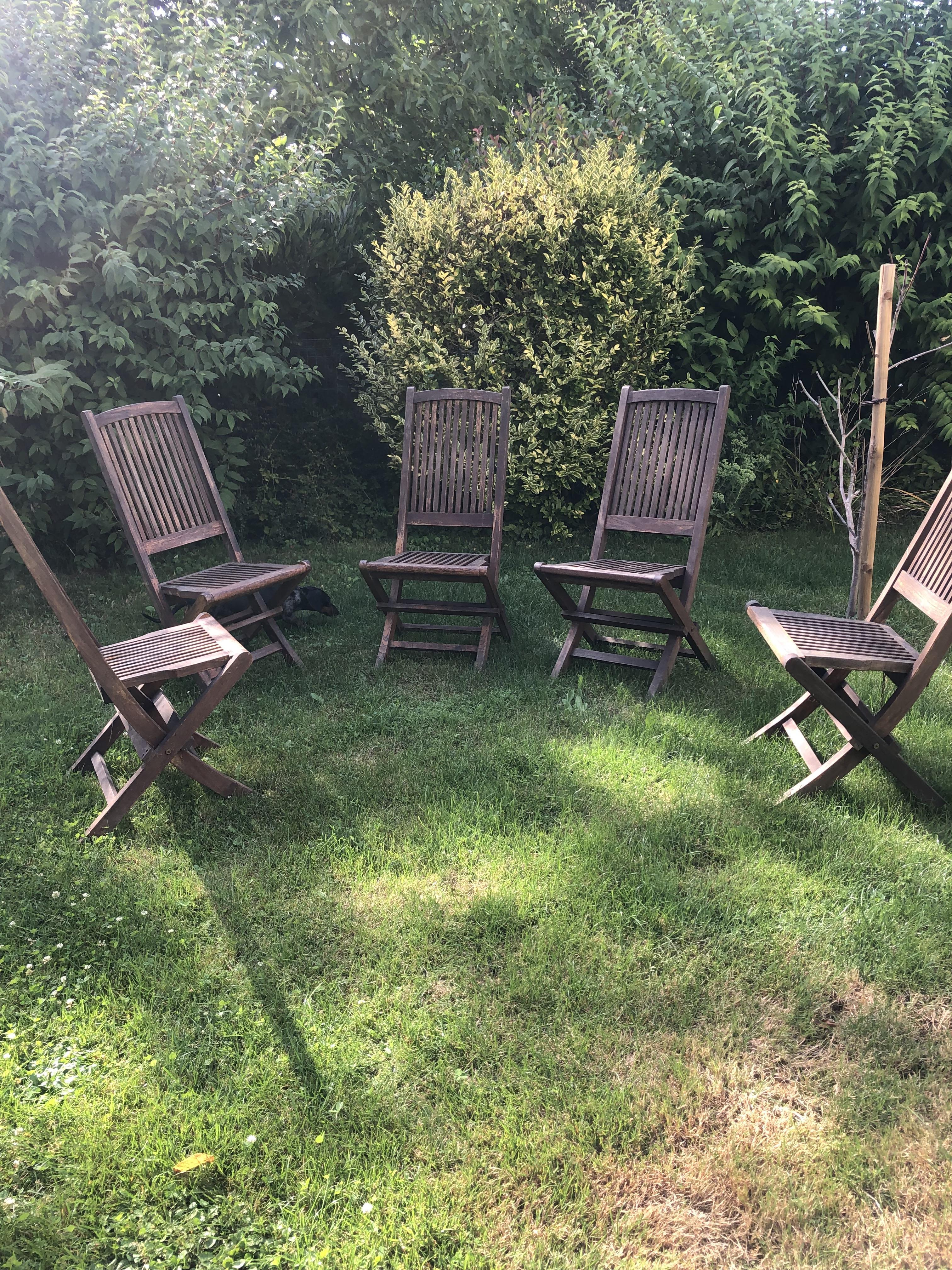 troc de troc 5 chaises en teck contre 5 chaises de jardin image 1