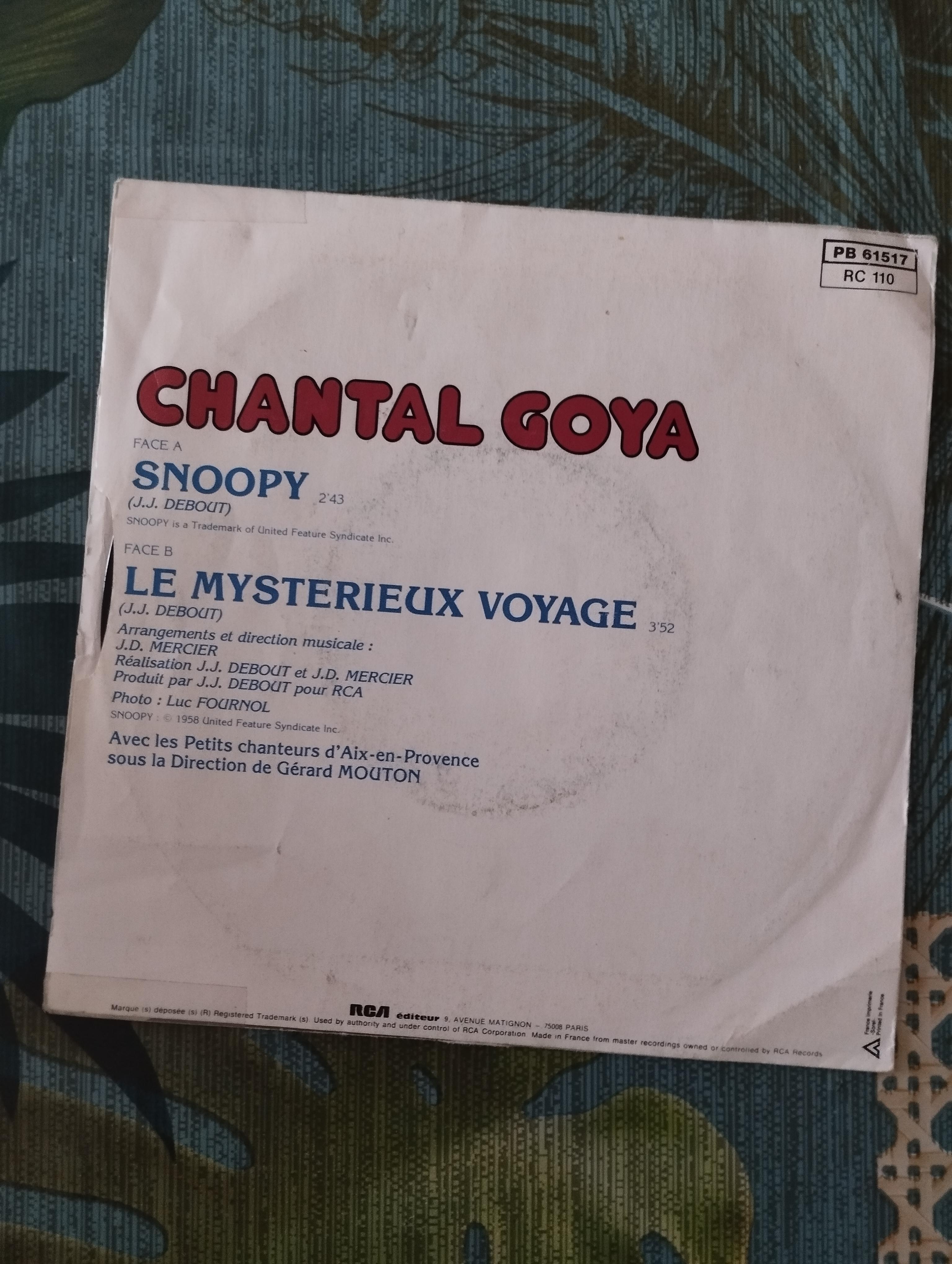 troc de troc disque vinyle 45t chantal goya - snoopy image 1