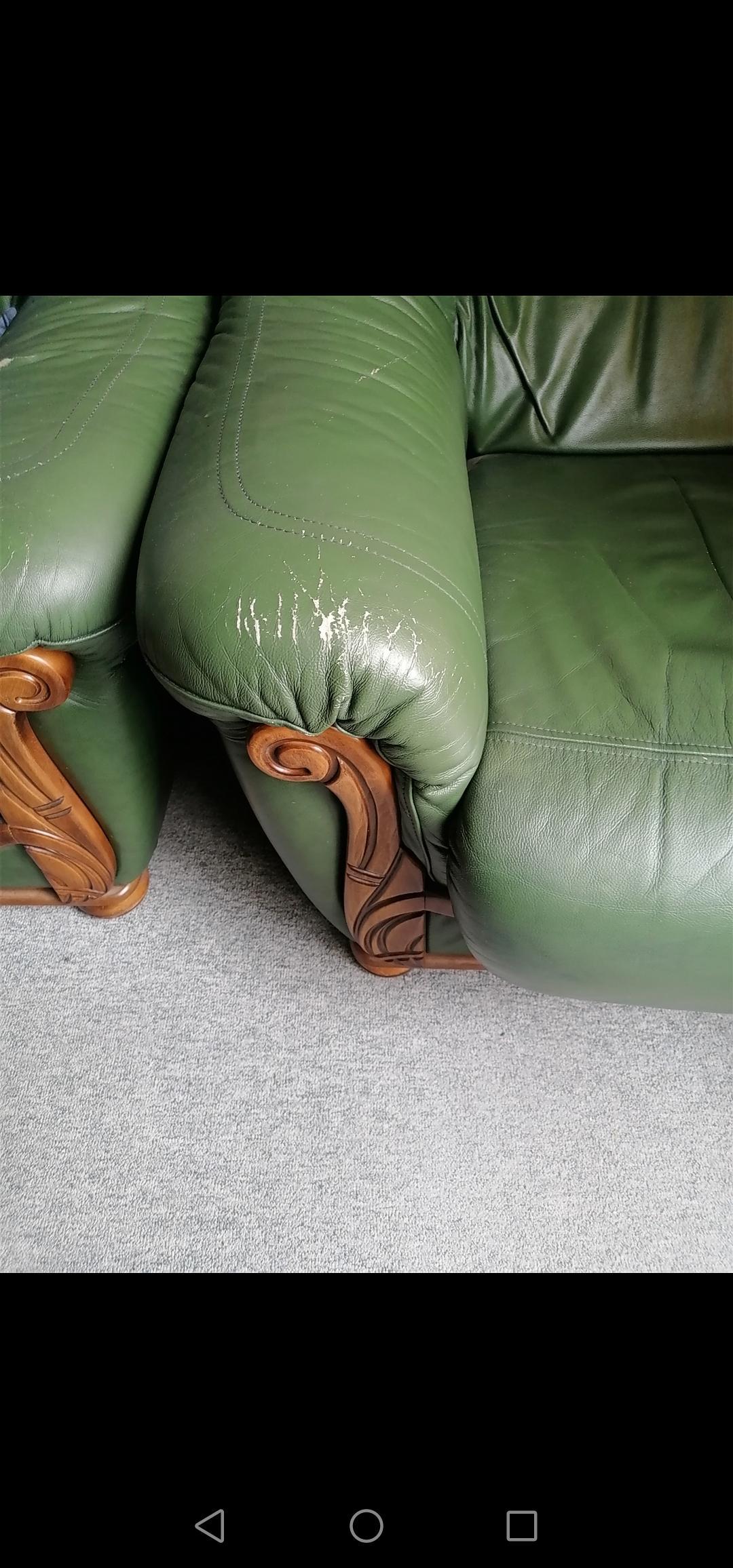 troc de troc 2 fauteuils en cuir vert image 1