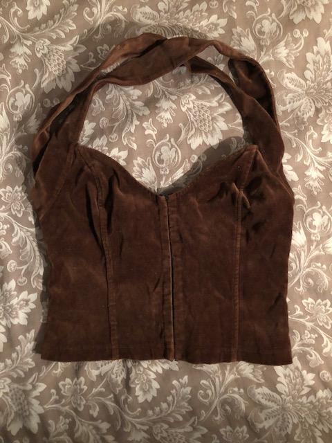 troc de troc petit haut bustier velours marron daniel bizzi taille 38 image 0