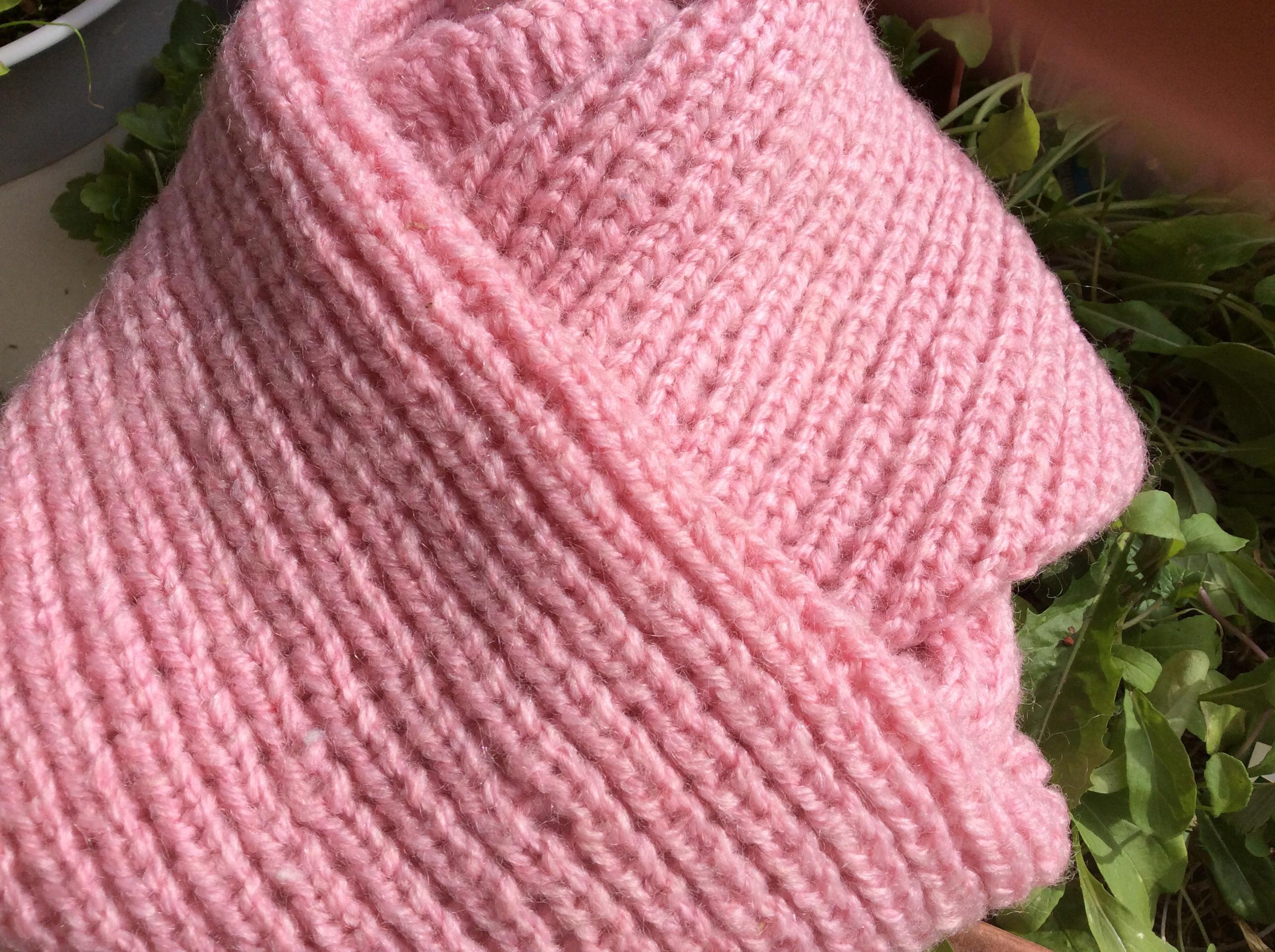 troc de troc Écharpe rose tricotée main 90 cm sur 16 cm image 0