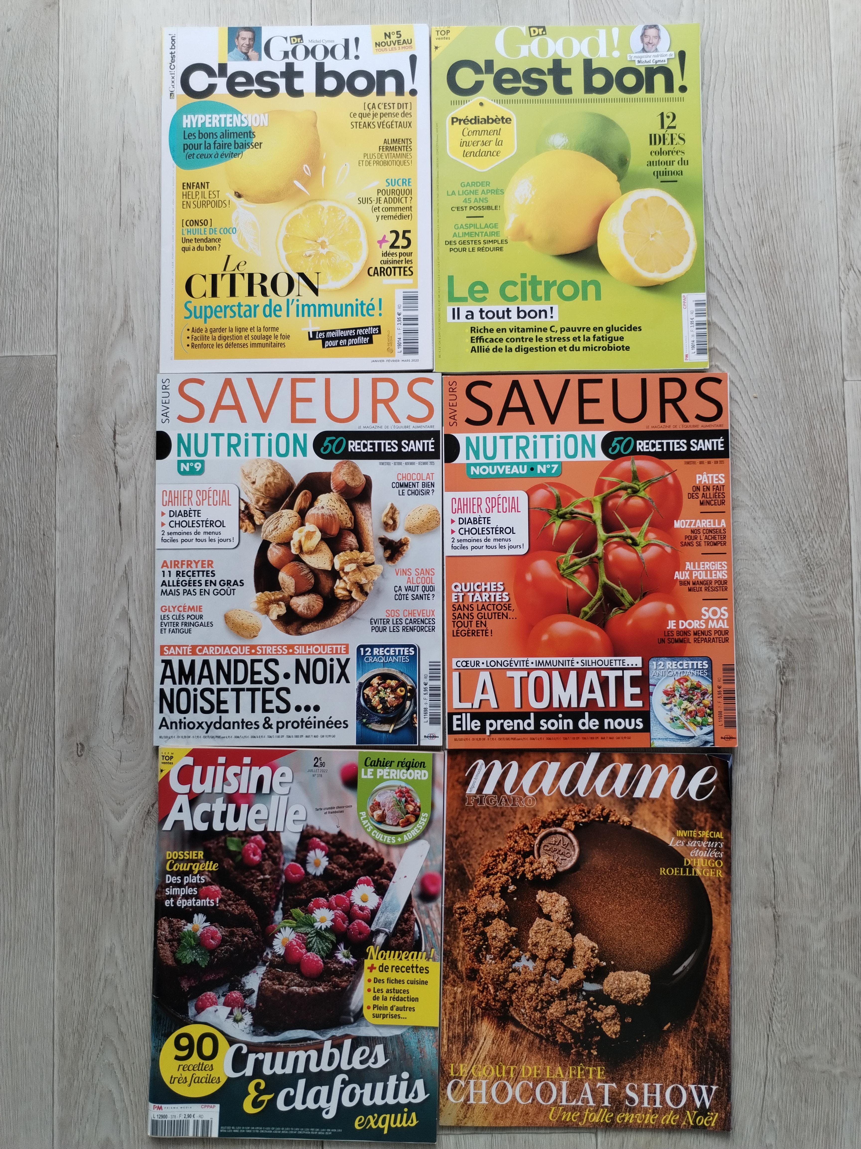 troc de troc lot de 6 magazines alliant nutrition, cuisine et santé image 0