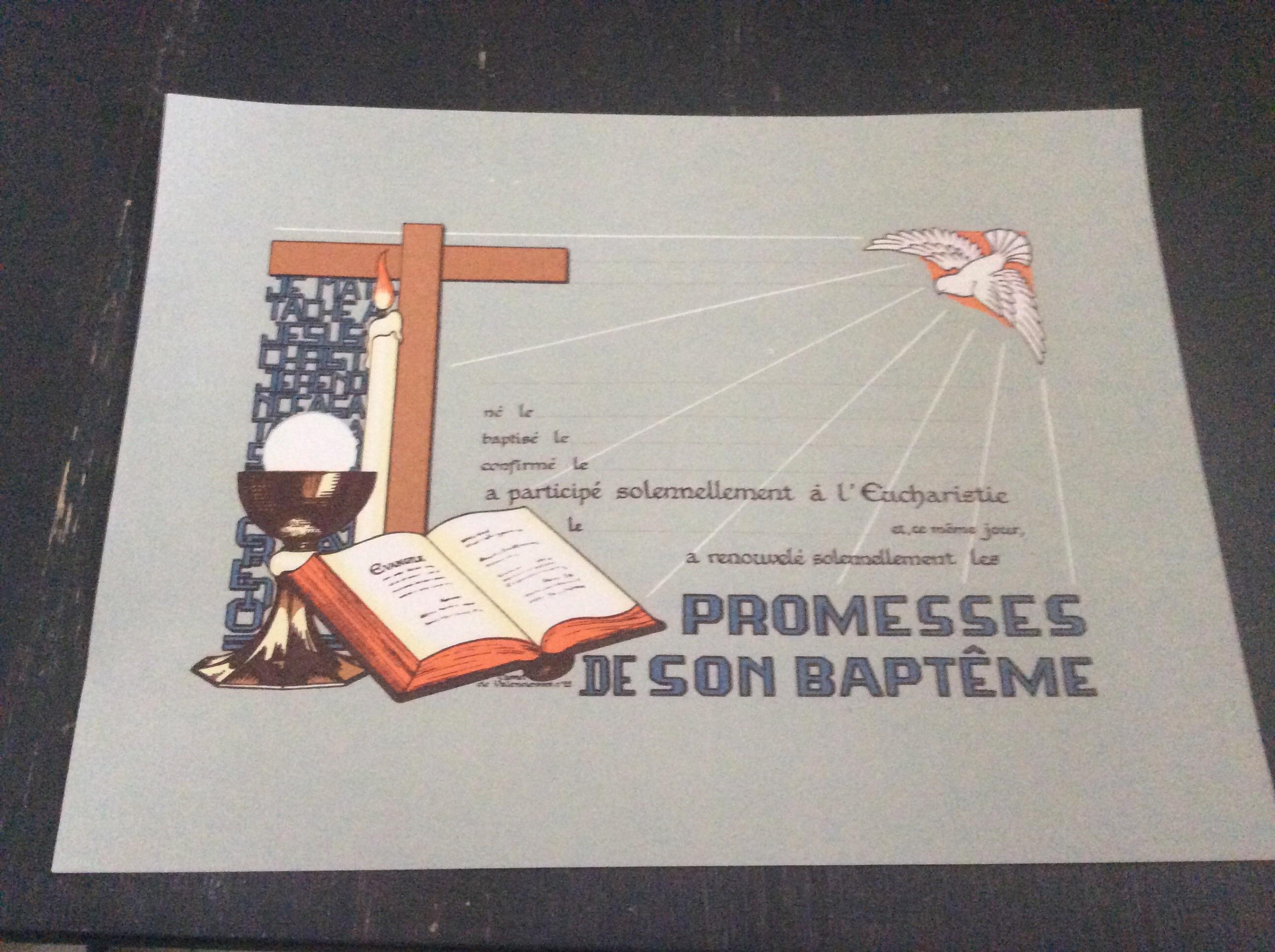 troc de troc certificat catholique pour offrir à une communion année 90 image 0