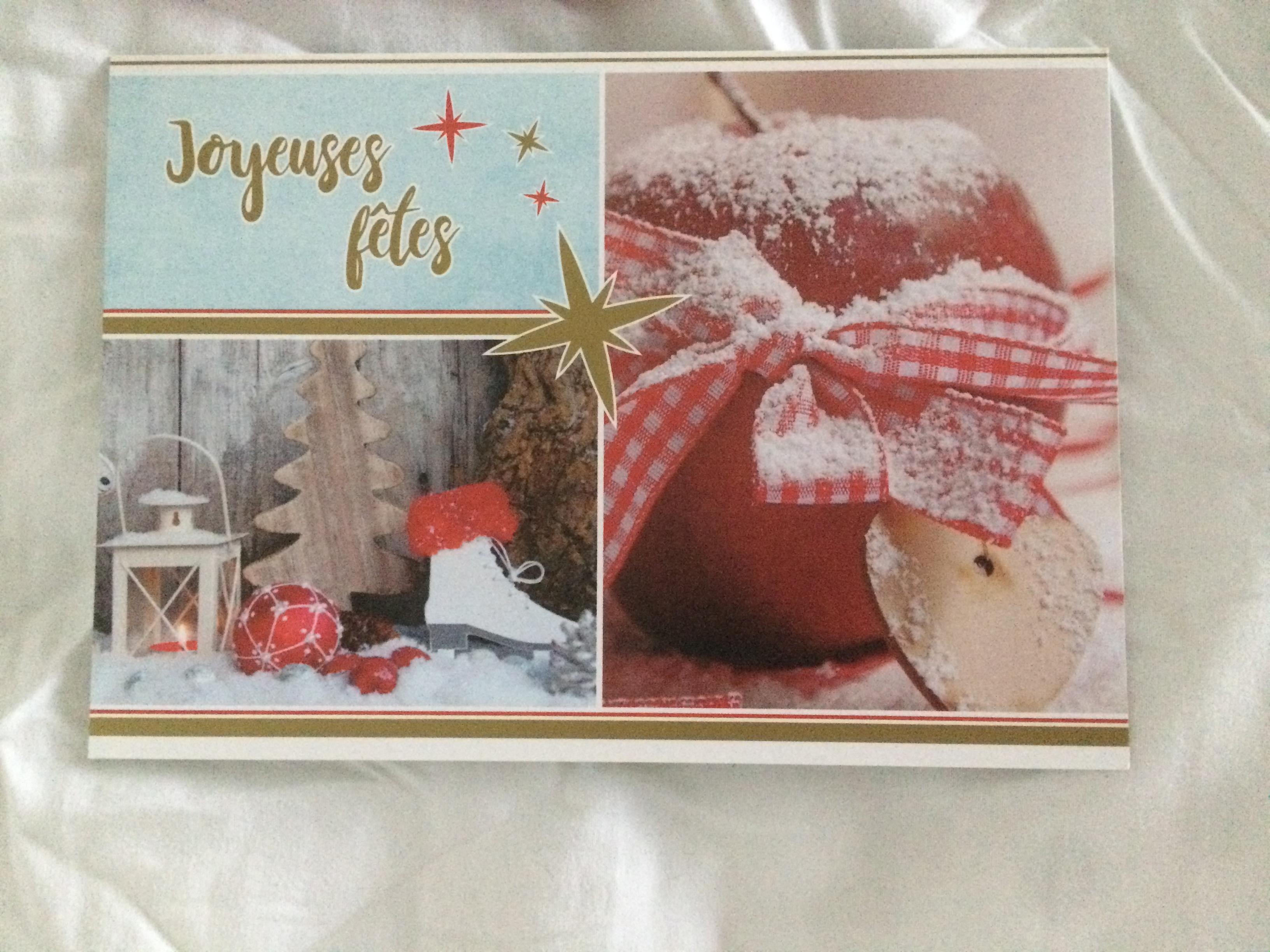 troc de troc carte de voeux "joyeuses fêtes" et son enveloppe colorée rouge image 0