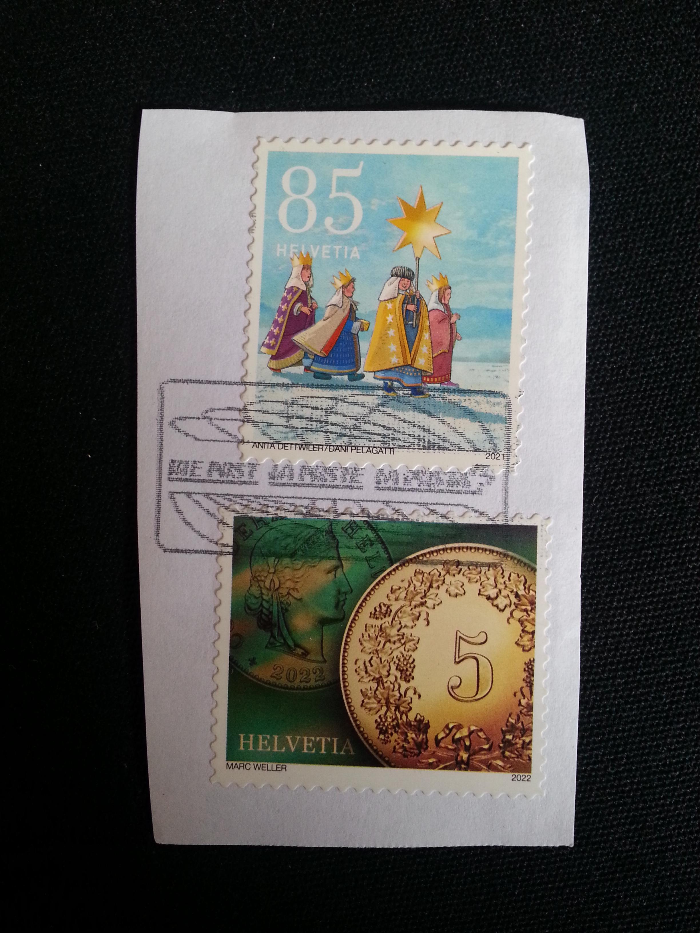 troc de troc 2 timbres oblitérés de suisse image 0