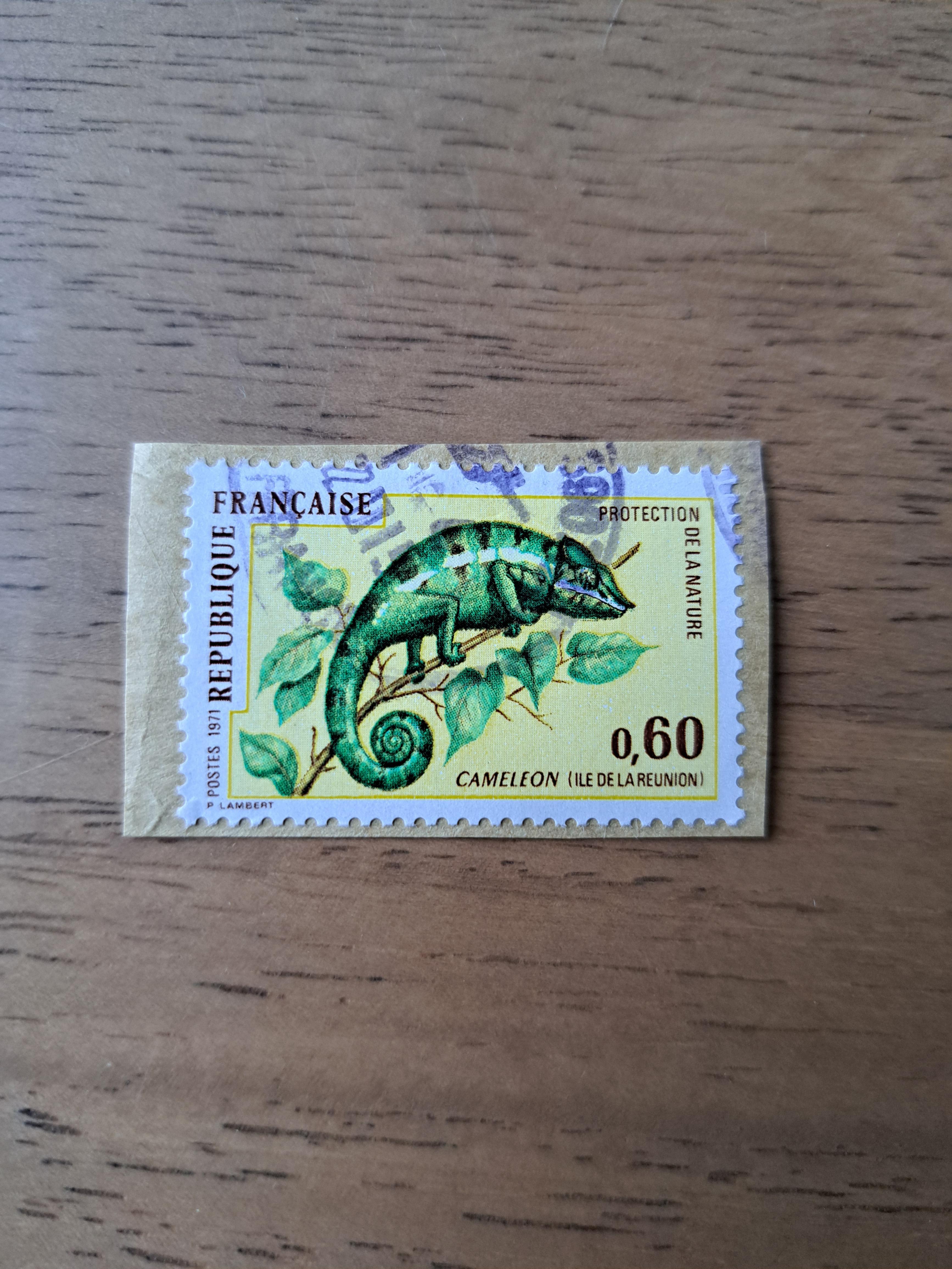 troc de troc timbre oblitéré pour collection- caméléon image 0