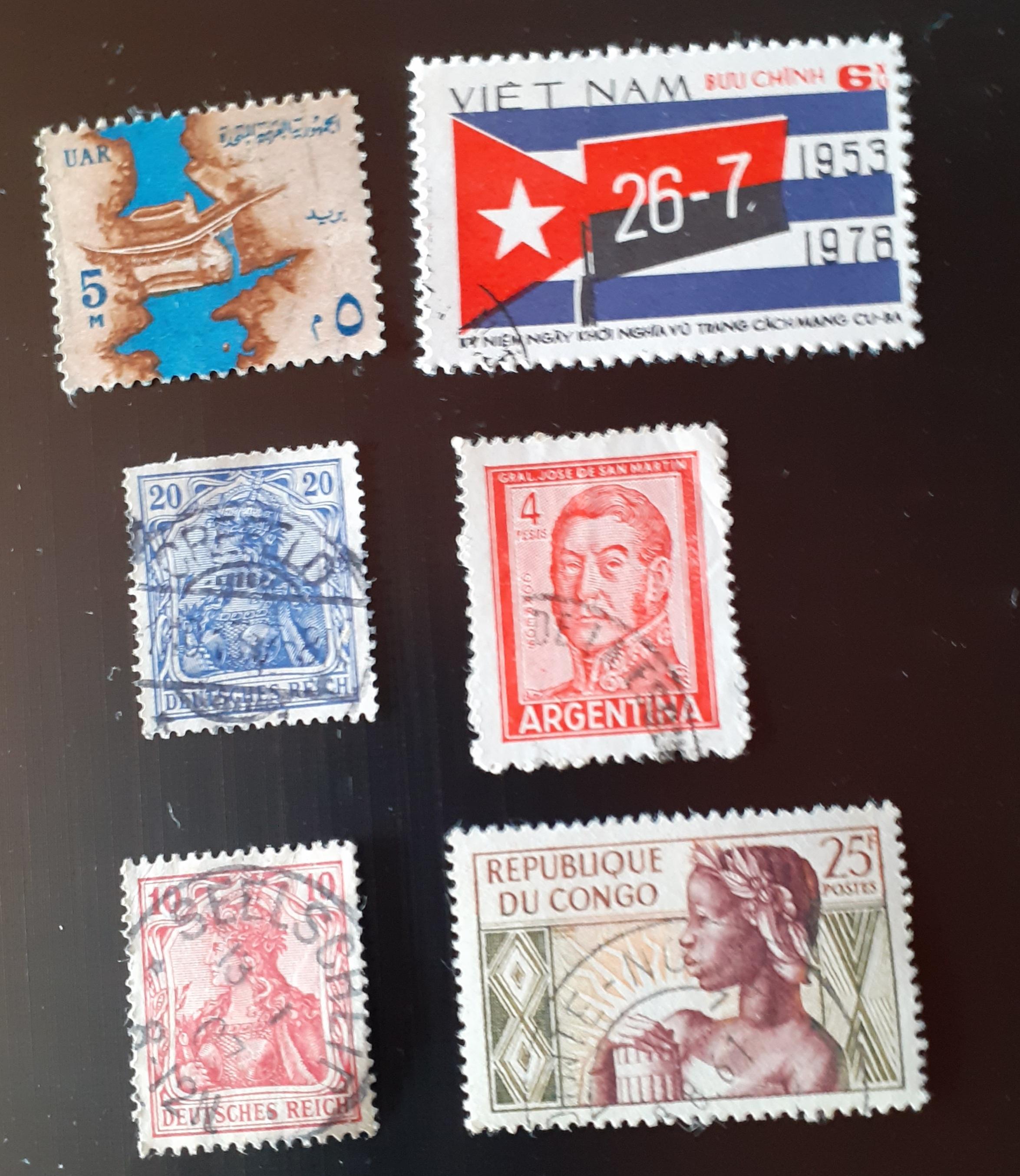 troc de troc 6 timbres pays image 0