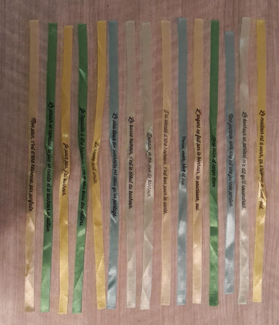 troc de troc bracelets/rubans sur le thème du bonheur image 0