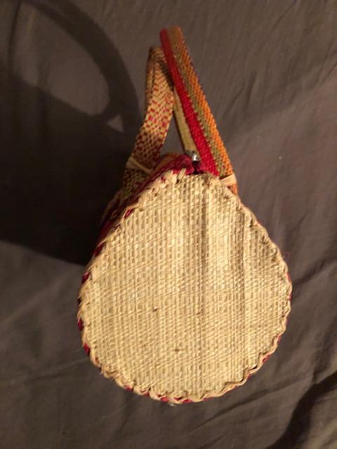 troc de troc (réservé) petit sac raffia multicolore largeur 20cm image 1