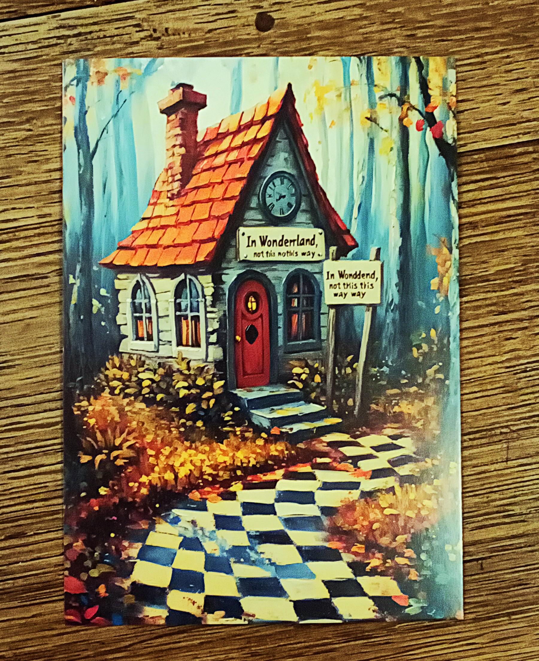 troc de troc carte postale "la maison de wonderland". image 0