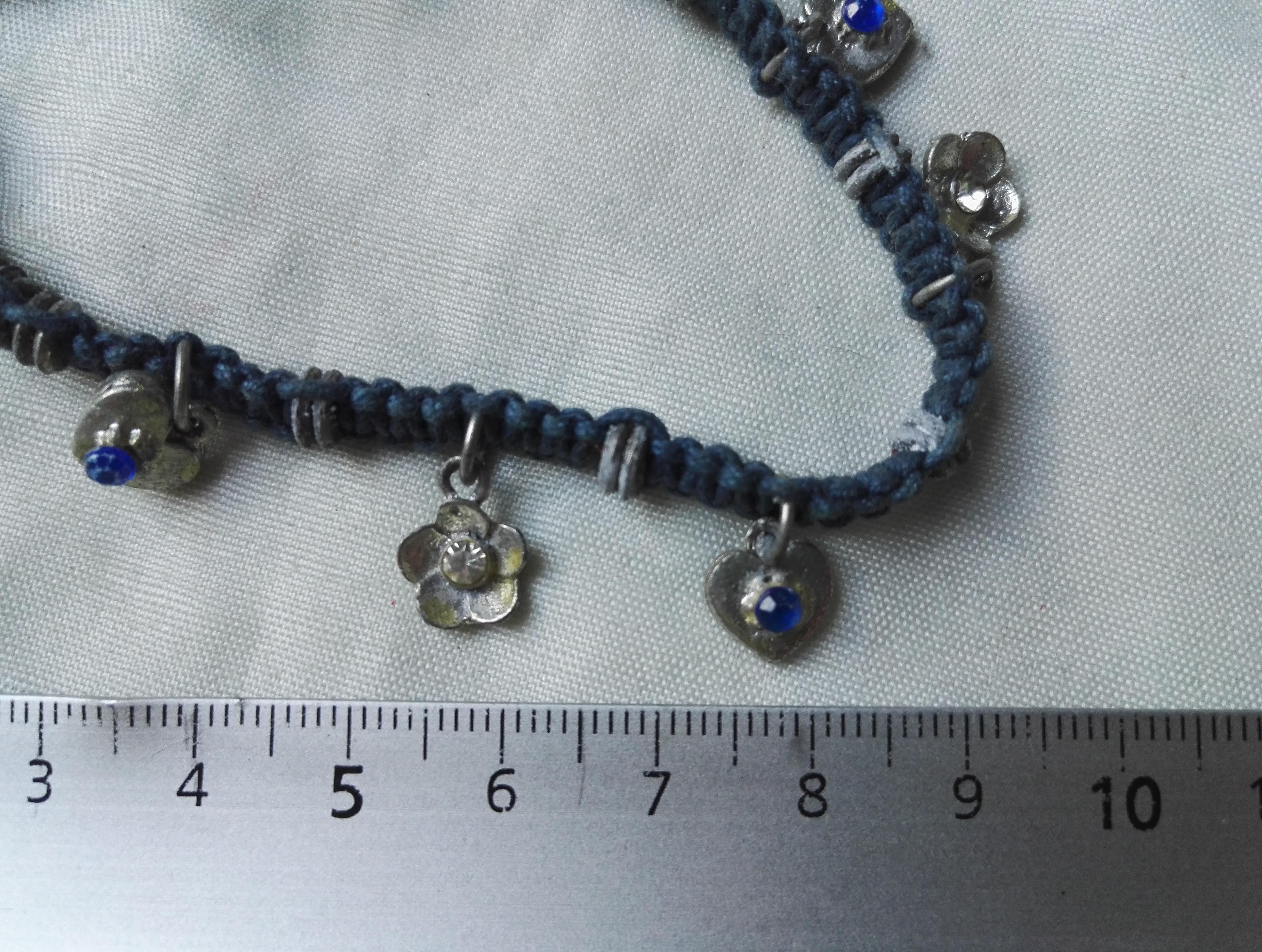 troc de troc bracelet bleu coeurs et fleurs image 1