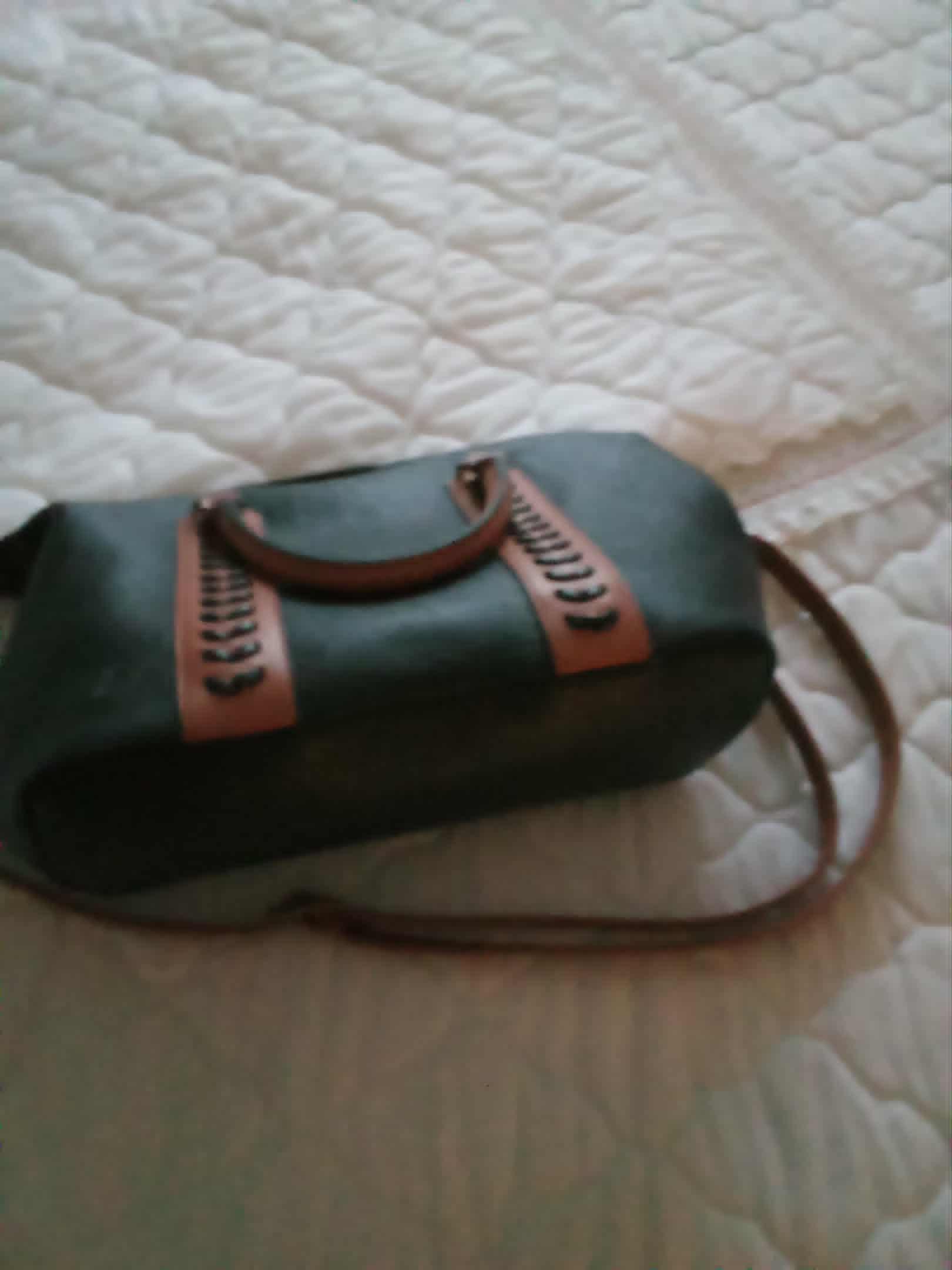 troc de troc sac a main très bon etat petite poche interieur  noir et marron image 0