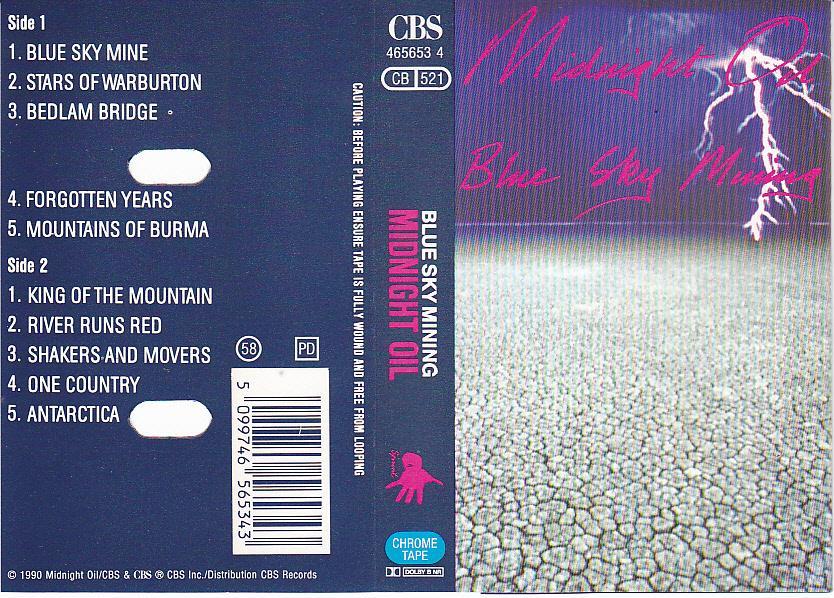 troc de troc cassette audio : midnight oil " blue sky mining " image 0