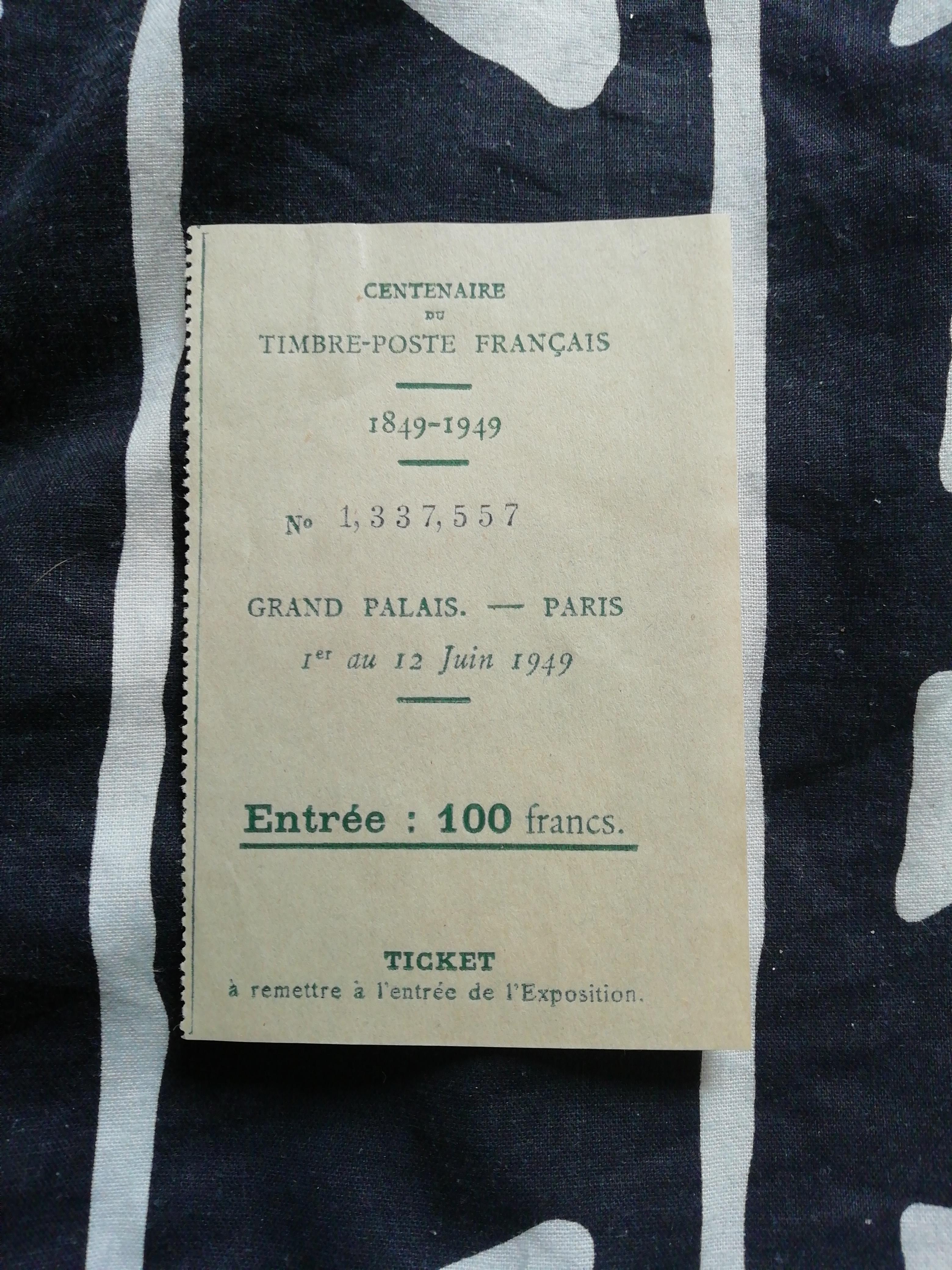 troc de troc ticket exposition 1949 image 0