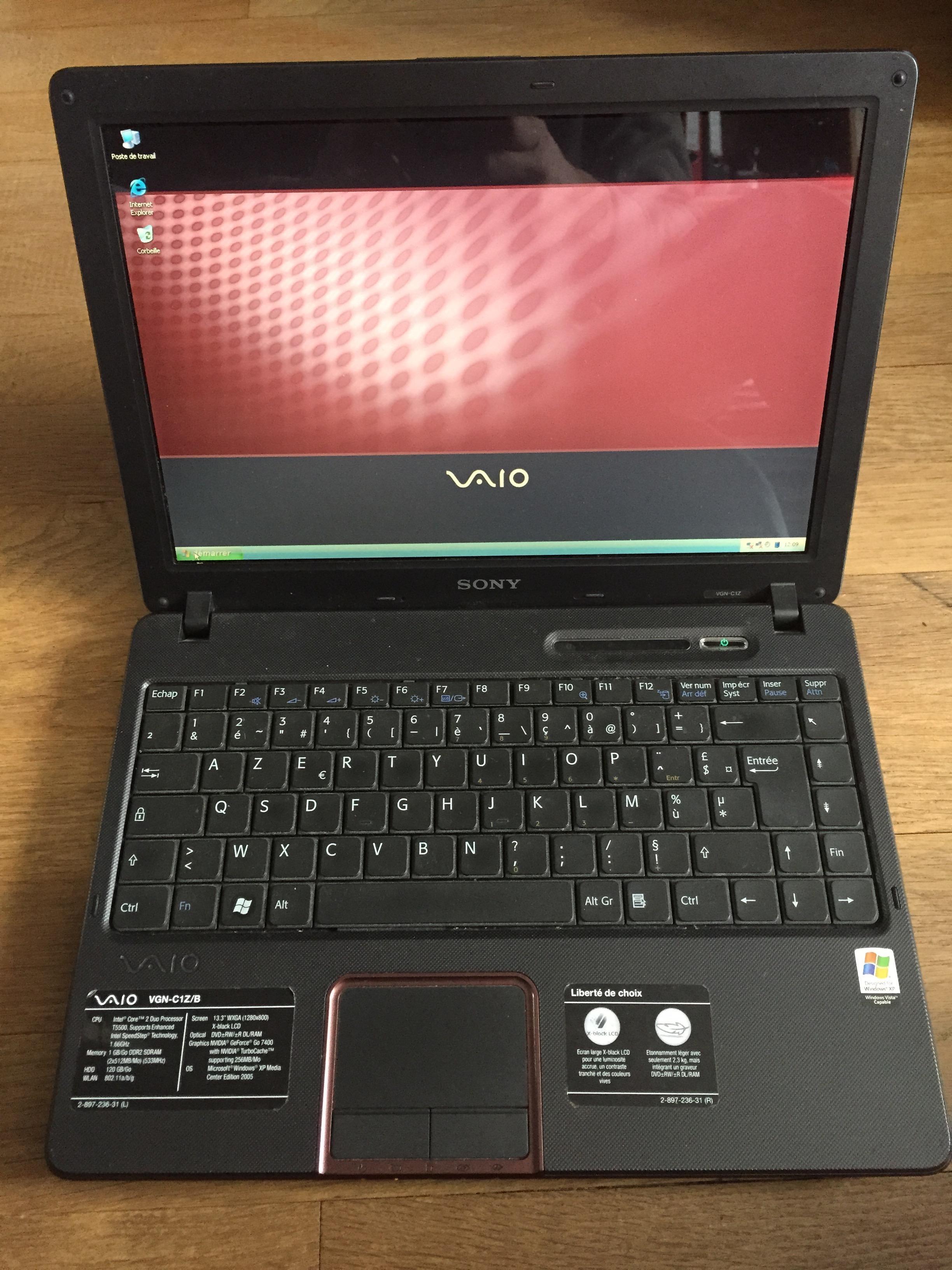 troc de troc sony vaio vgn-c1z/b image 0