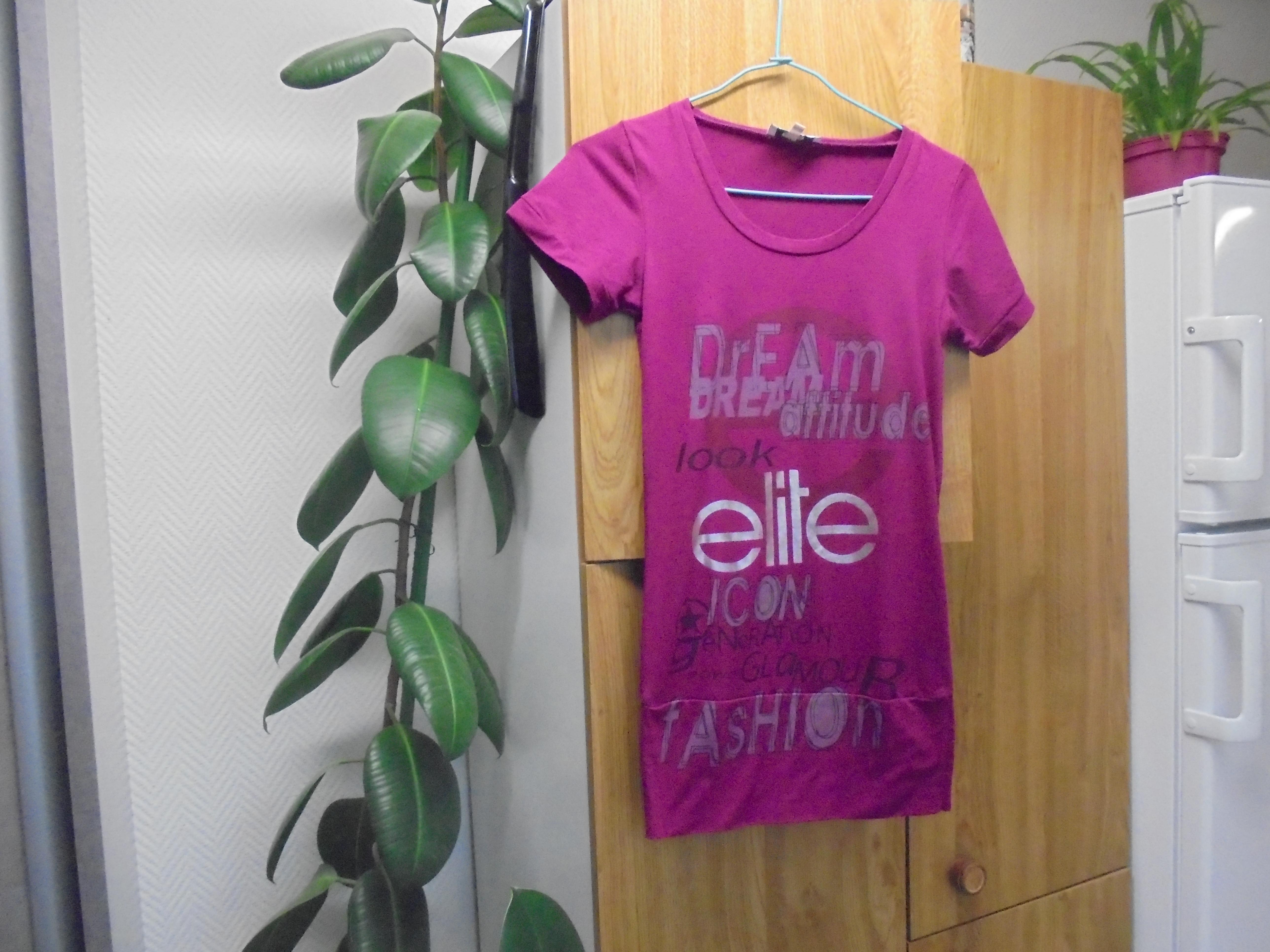 troc de troc tee-shirt long fuschia taille s - 6 noisettes image 0
