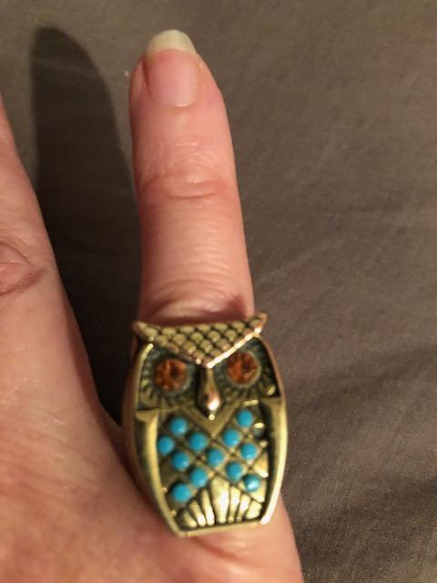 troc de troc (réservé) bague hibou annulaire image 1