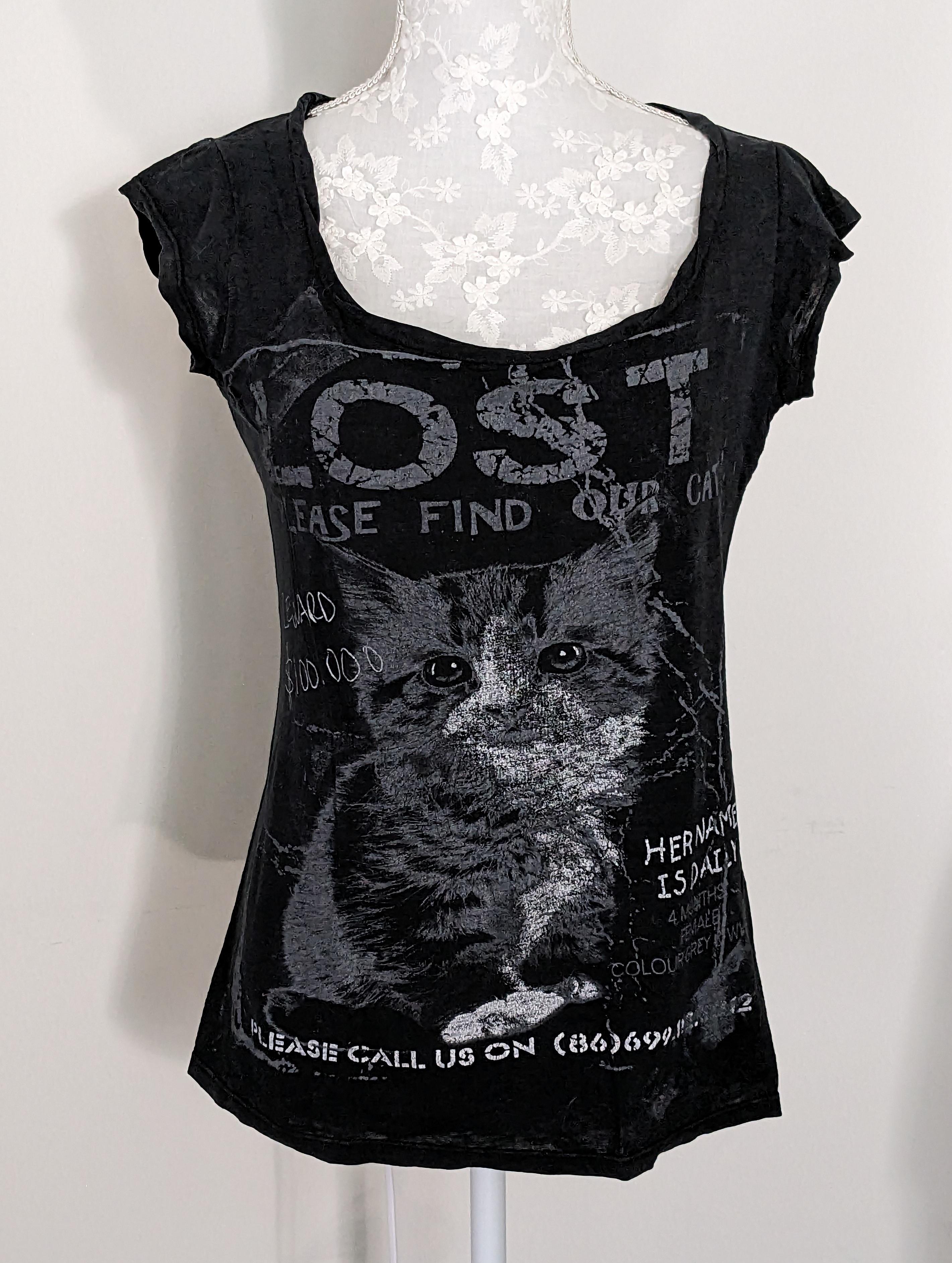 troc de troc t-shirt imprimé "chat perdu" image 0