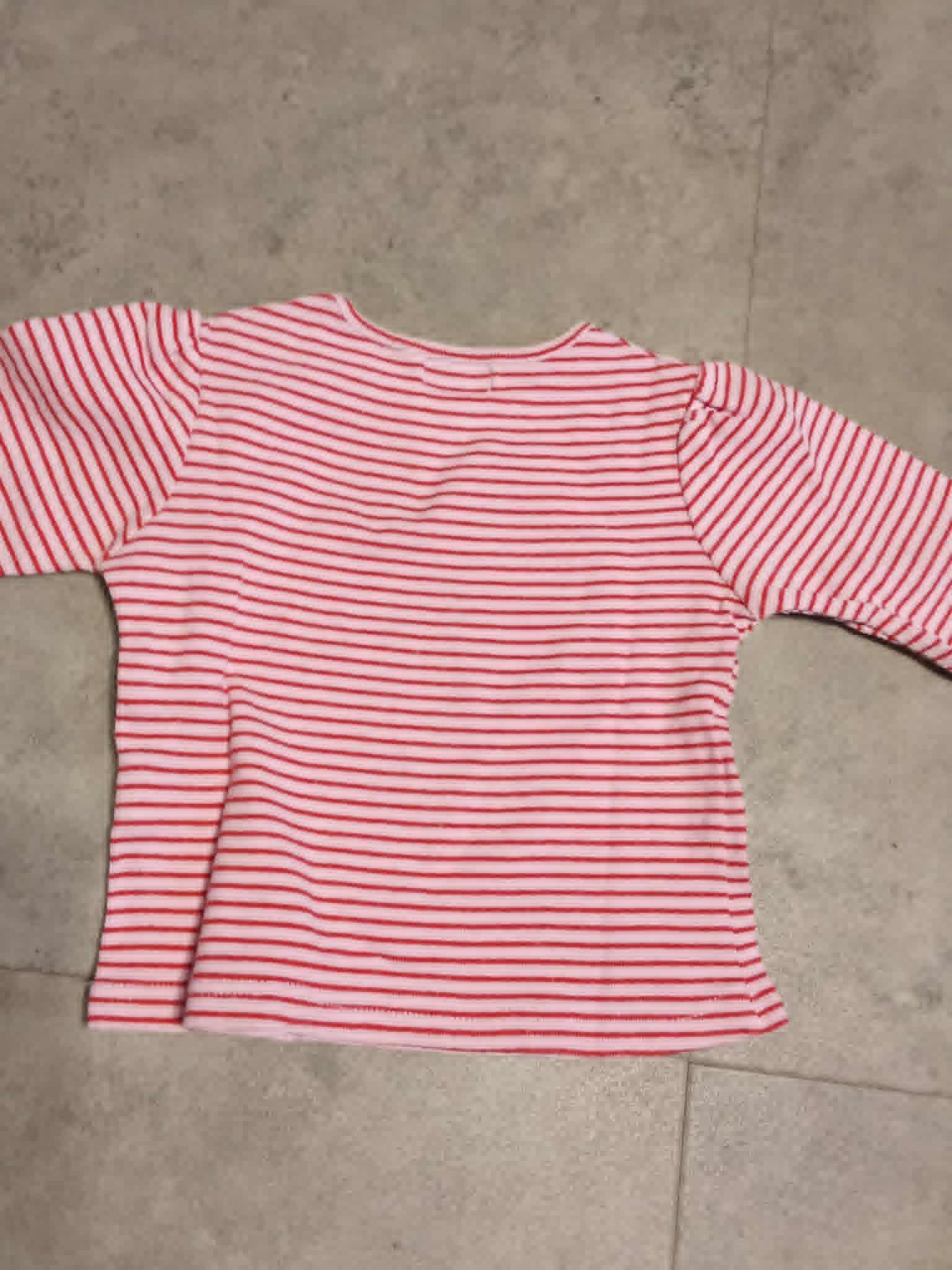 troc de troc tres joli petit haut rayé rouge  marque tex baby 9 mois image 0