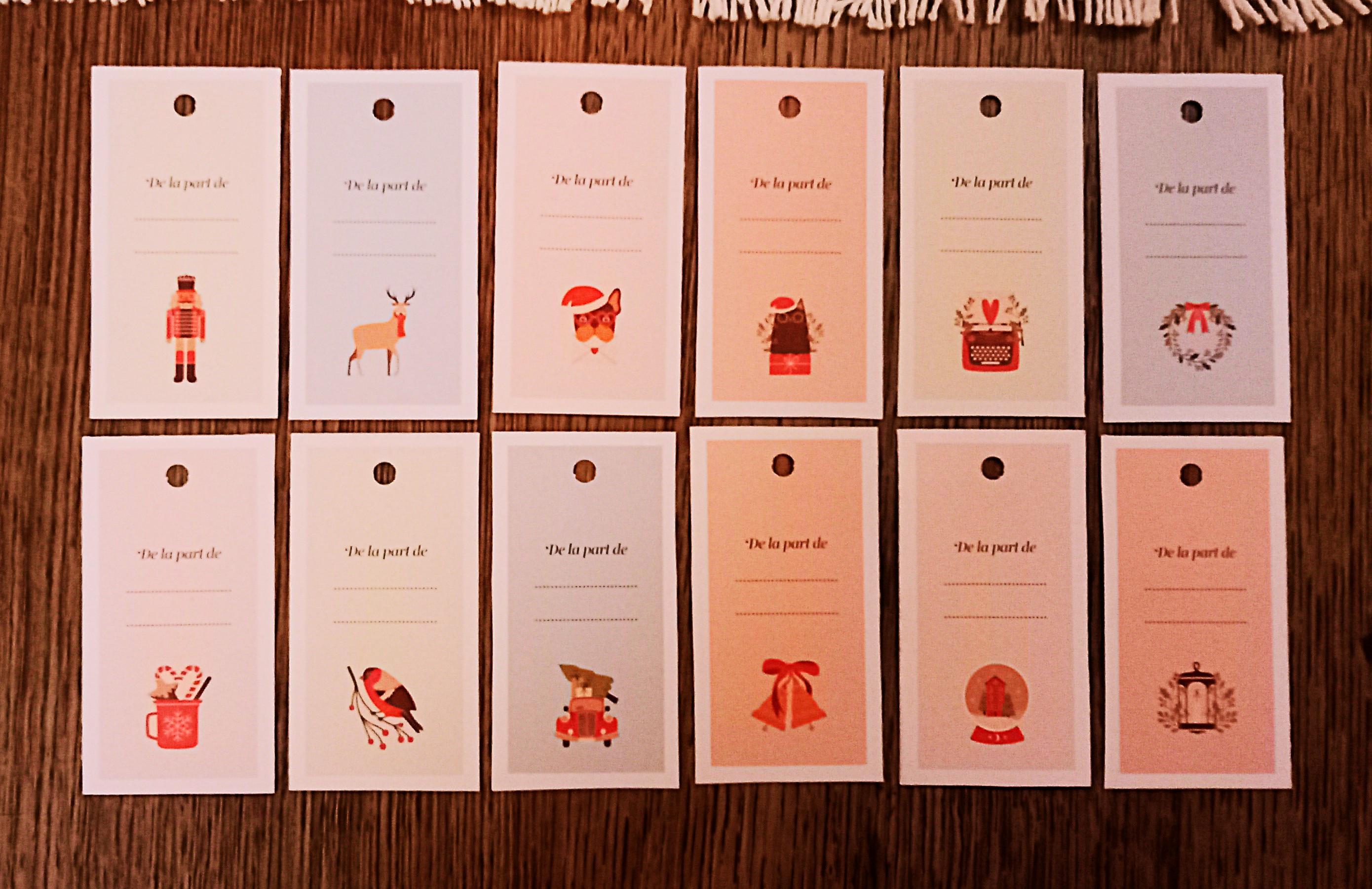 troc de troc etiquettes de noël recto/verso. image 1