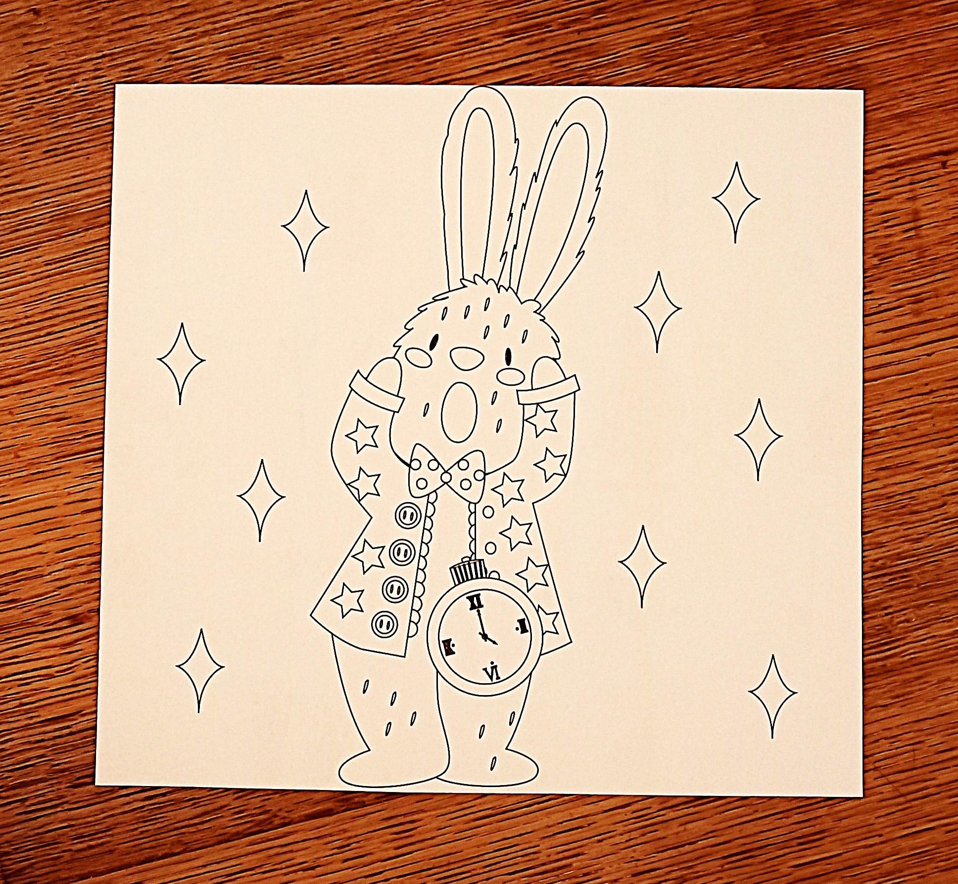 troc de troc coloriage "lapin blanc". image 0