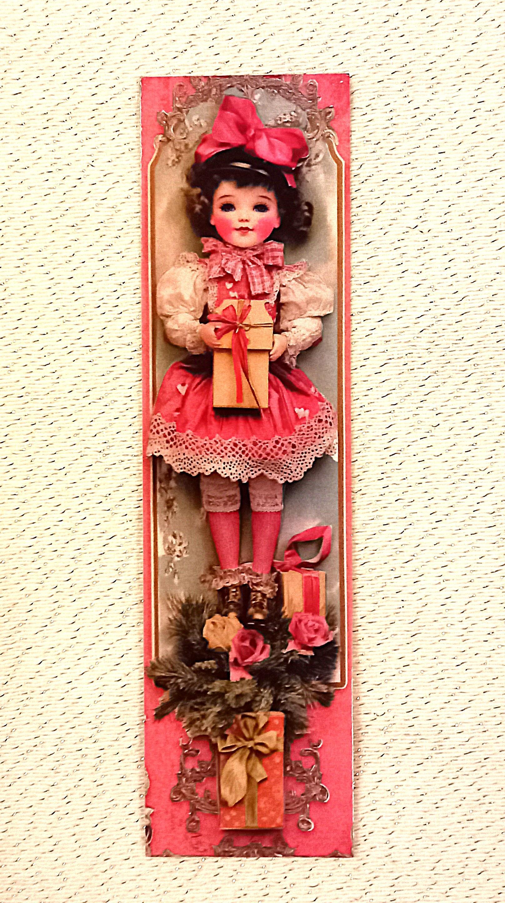 troc de troc marque-page "poupée aux cadeaux". reserve. image 0