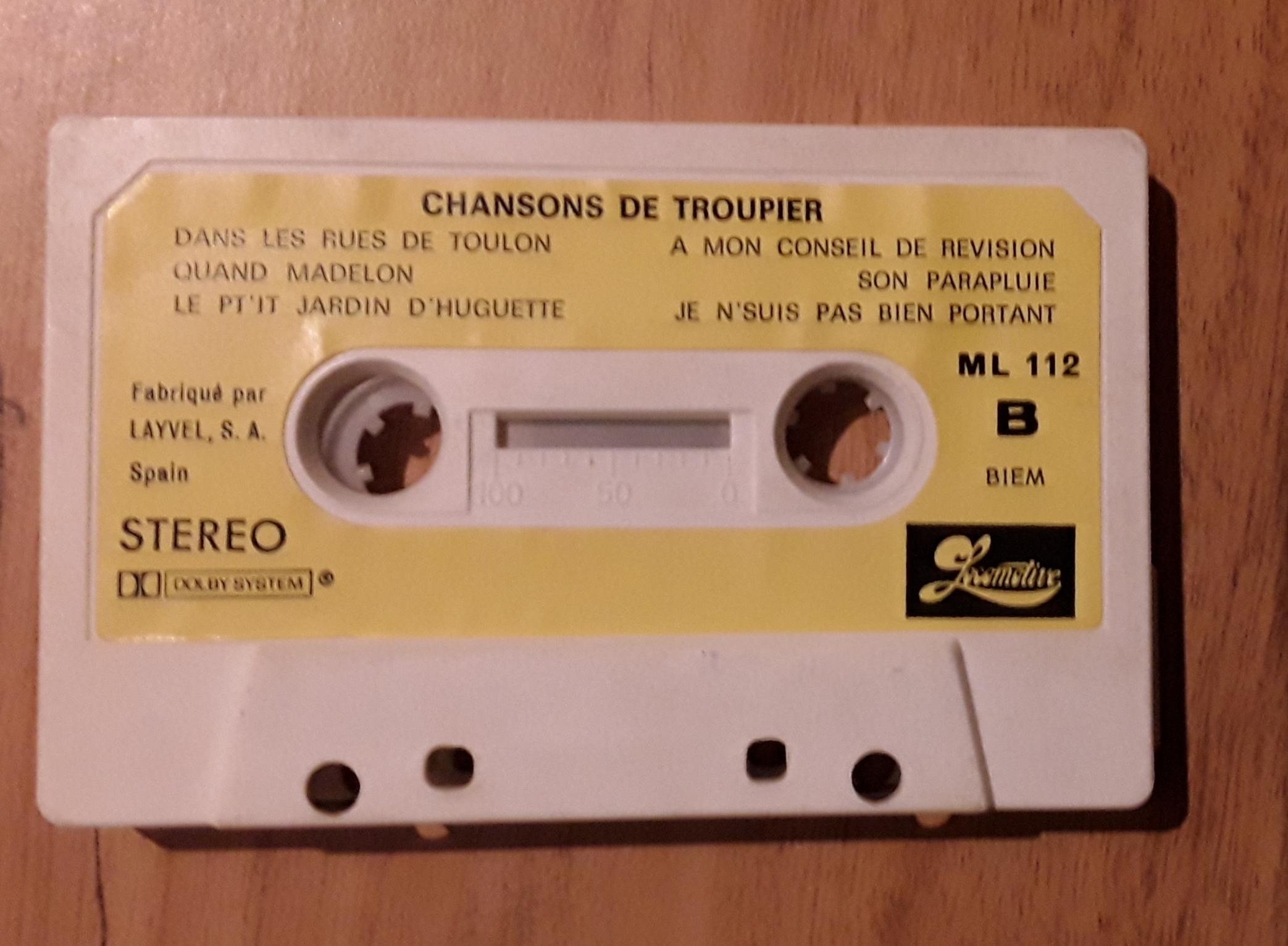 troc de troc cassette audio : chansons de troupier image 1