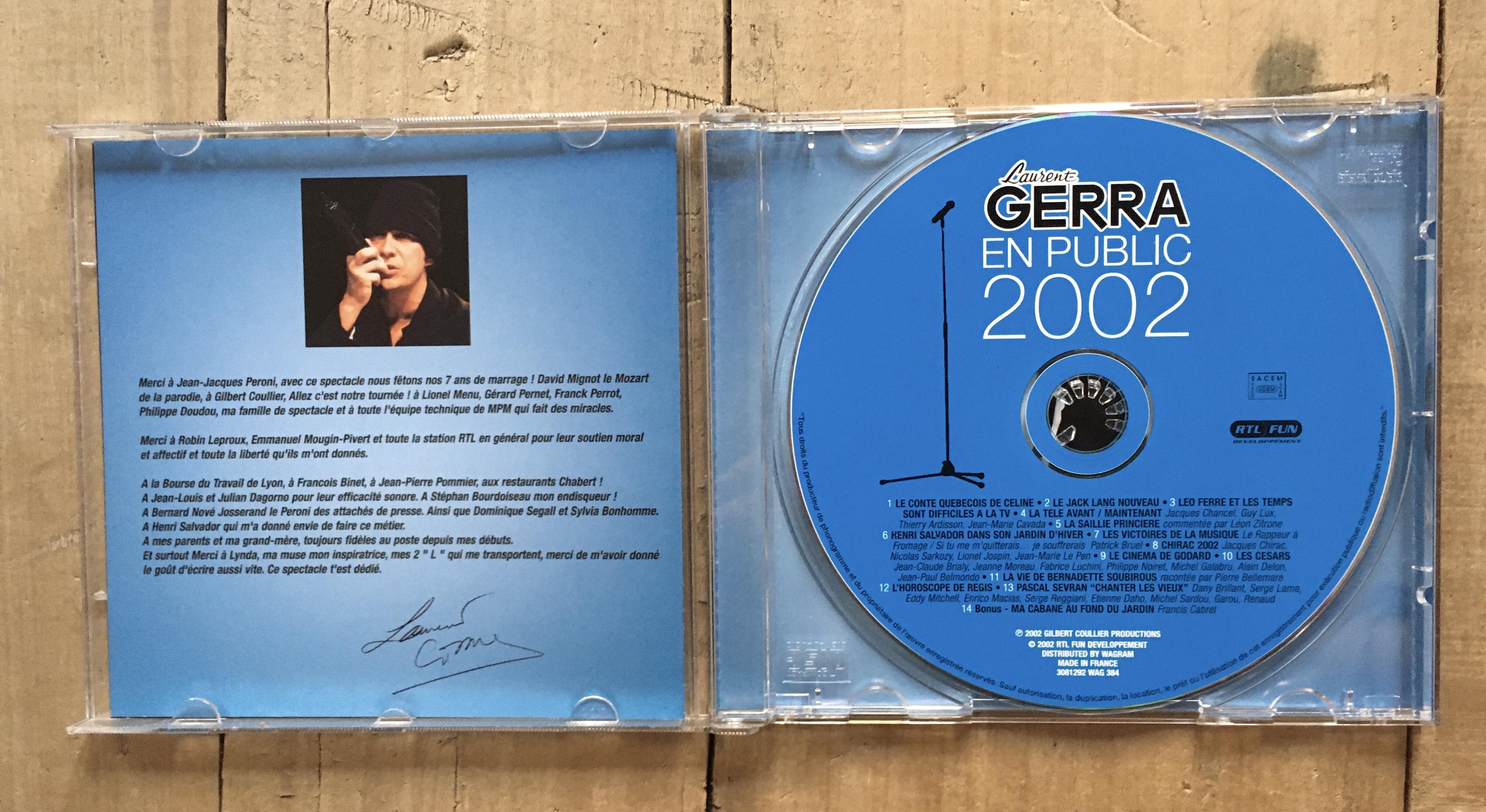troc de troc cd laurent gerra en public 2002 image 2