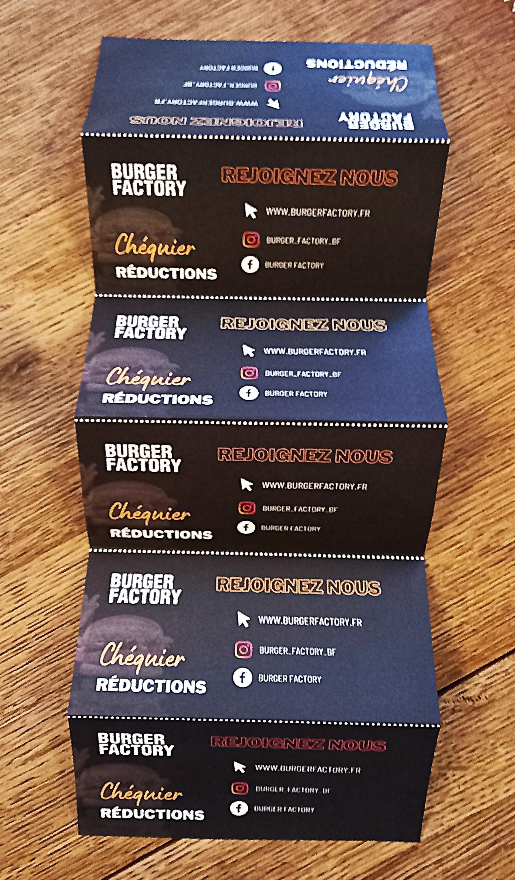 troc de troc chéquier réductions burger factory. image 2