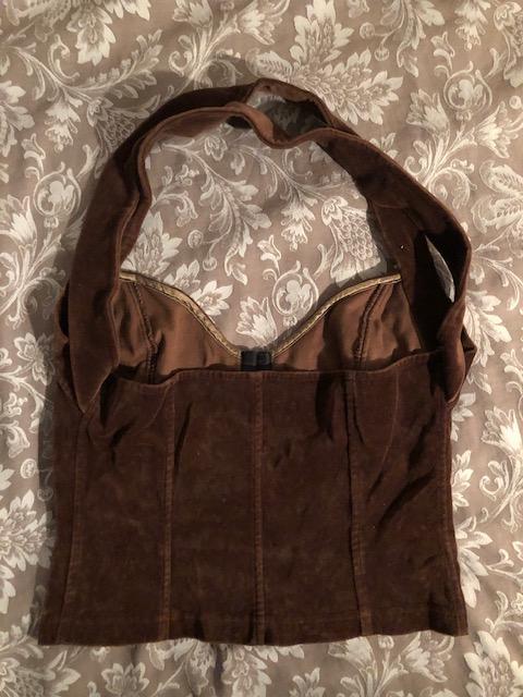troc de troc petit haut bustier velours marron daniel bizzi taille 38 image 1