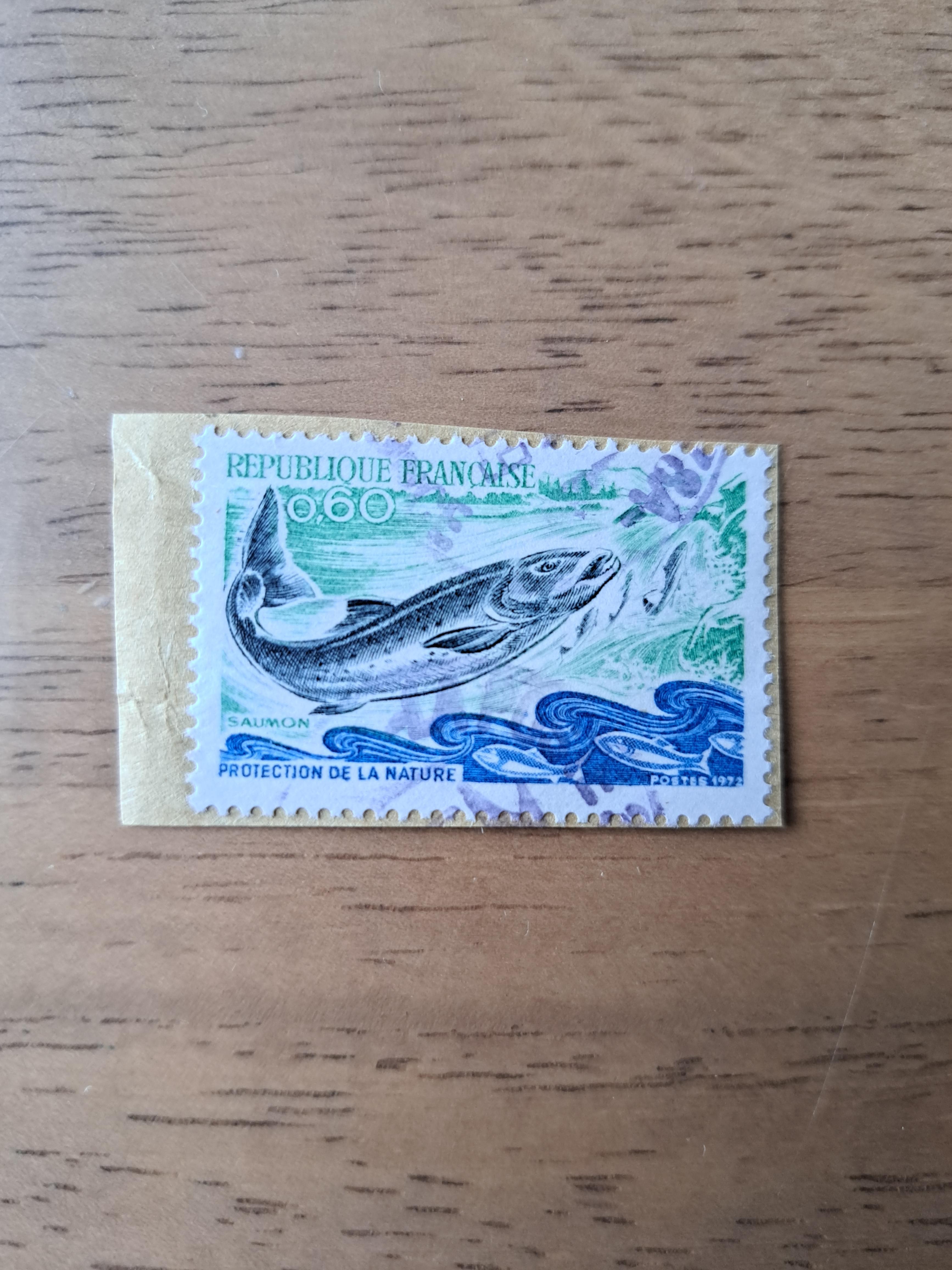 troc de troc timbre oblitéré pour collection- saumon image 0