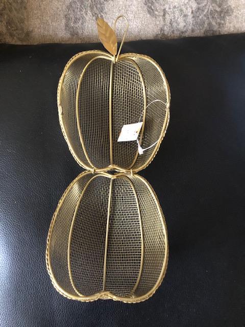 troc de troc (réservé) pomme déco grillage métal doré à suspendre ou autre image 2