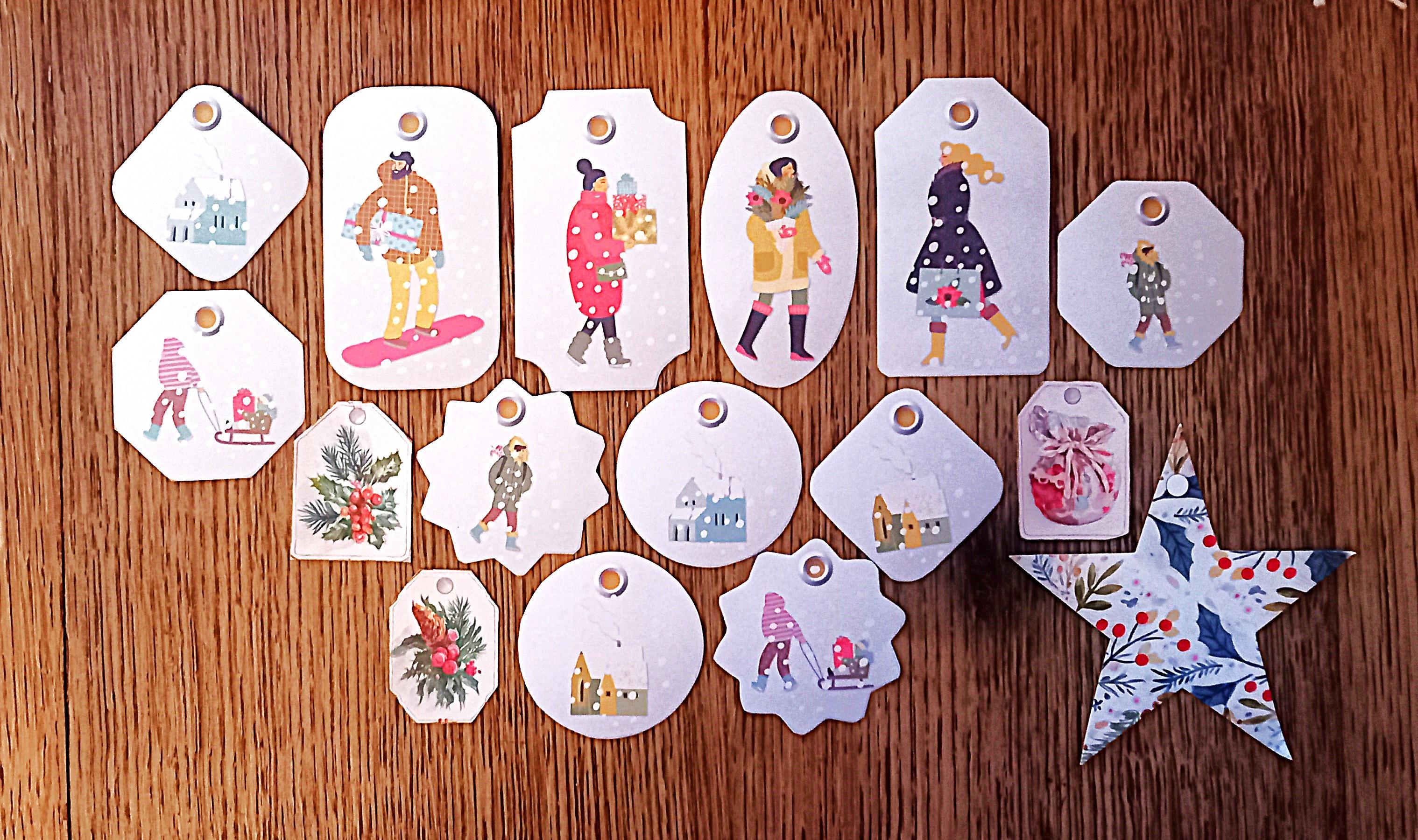 troc de troc etiquettes de noël recto/verso. image 0