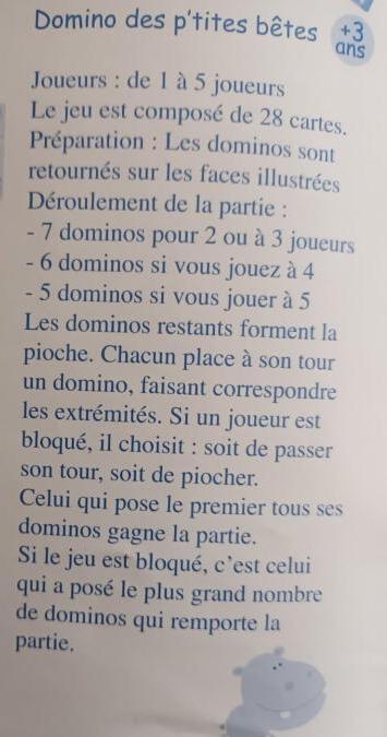 troc de troc attribué jeu - dominos des p'tites bêtes  / + 3 ans image 1