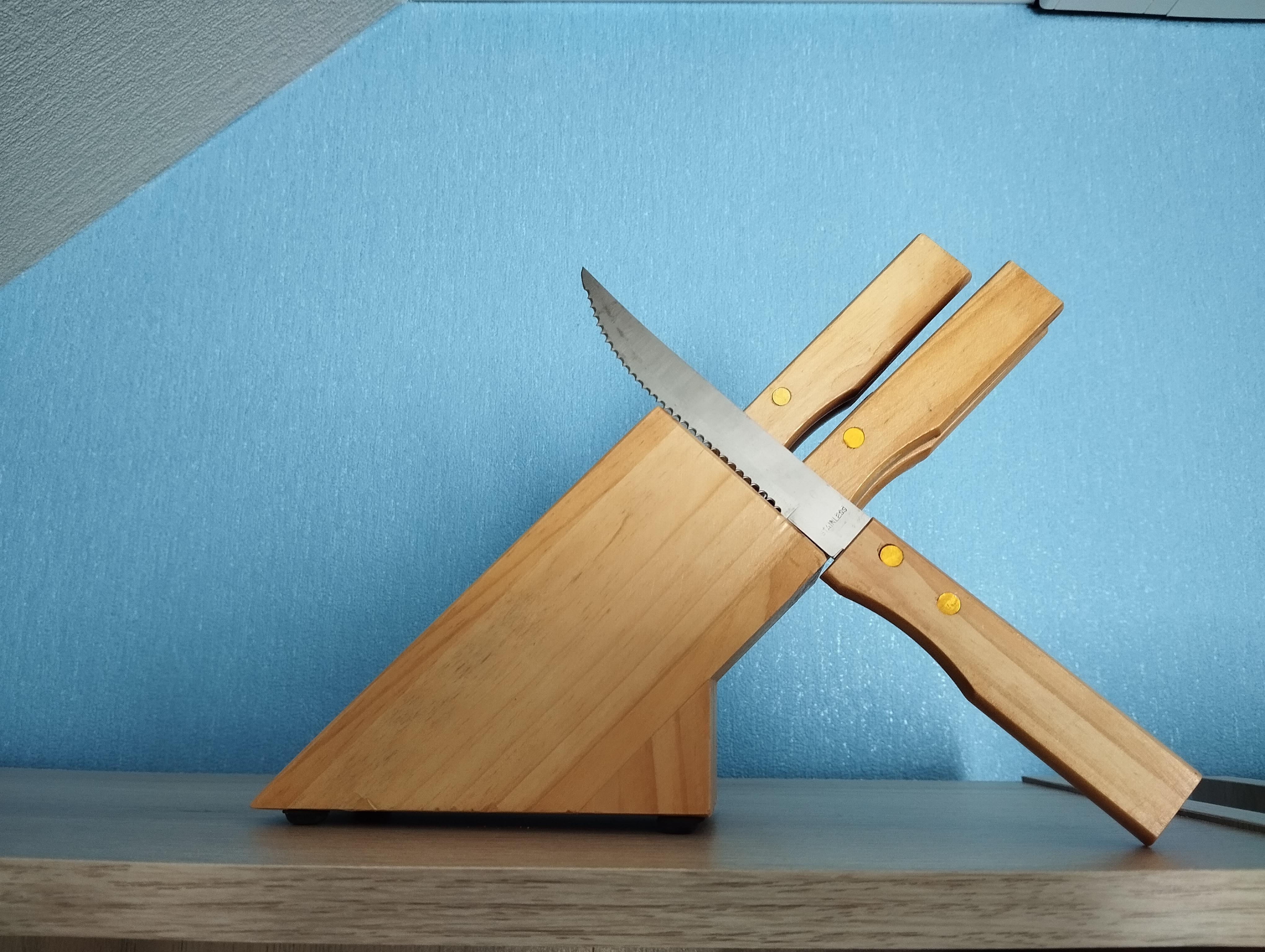 troc de troc lot de 6 couteaux avec support en bois image 0