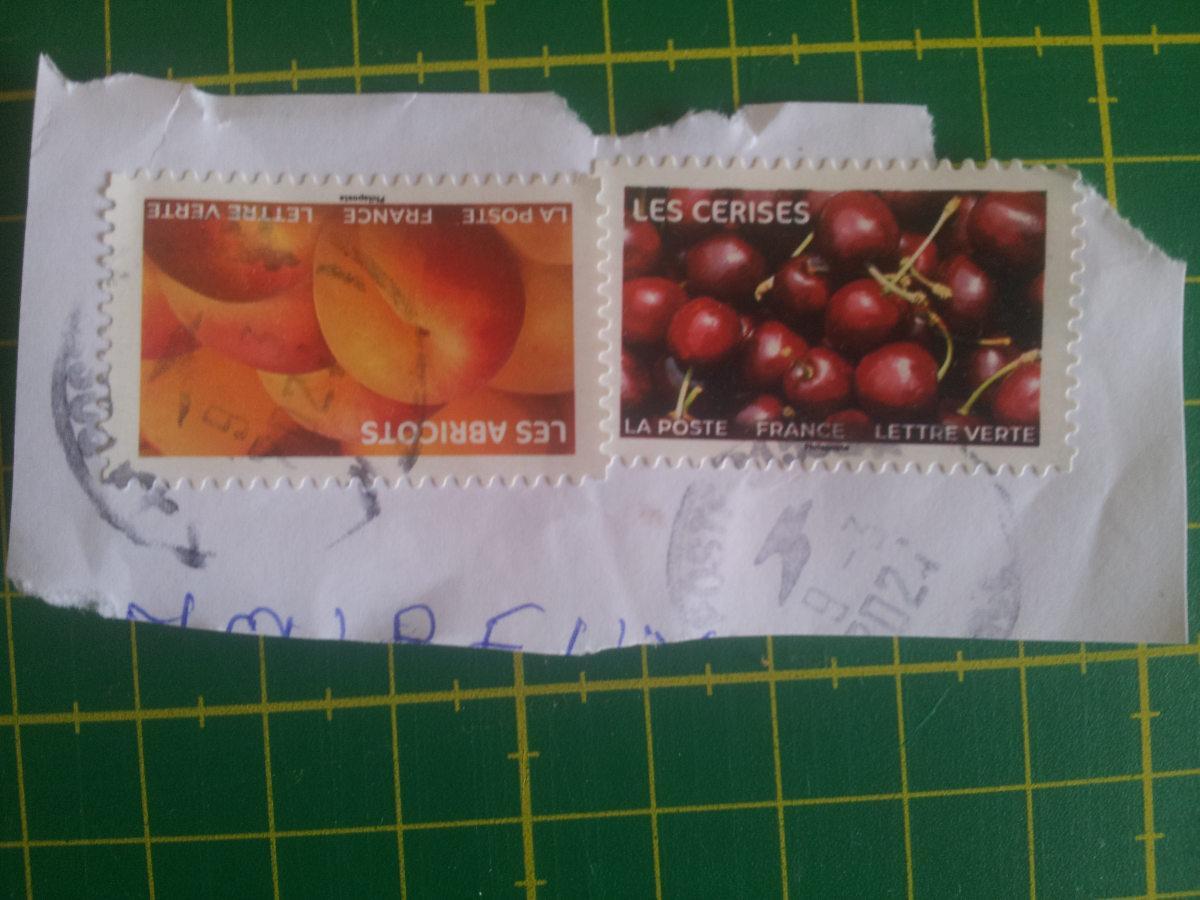 troc de troc deux timbres oblitérés fruits image 0