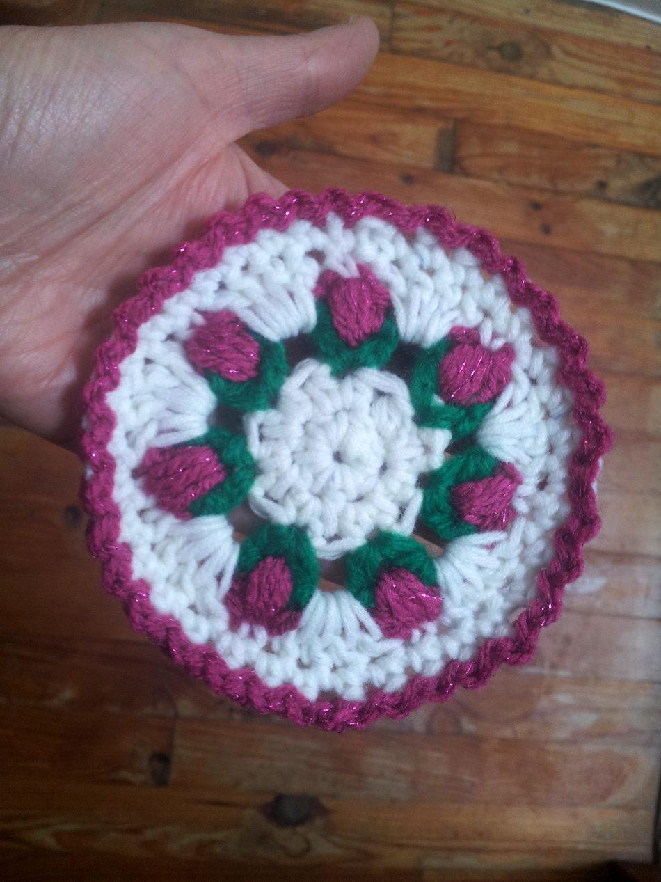 troc de troc petit napperon avec fleurs au crochet fait main neuf (#20) image 1