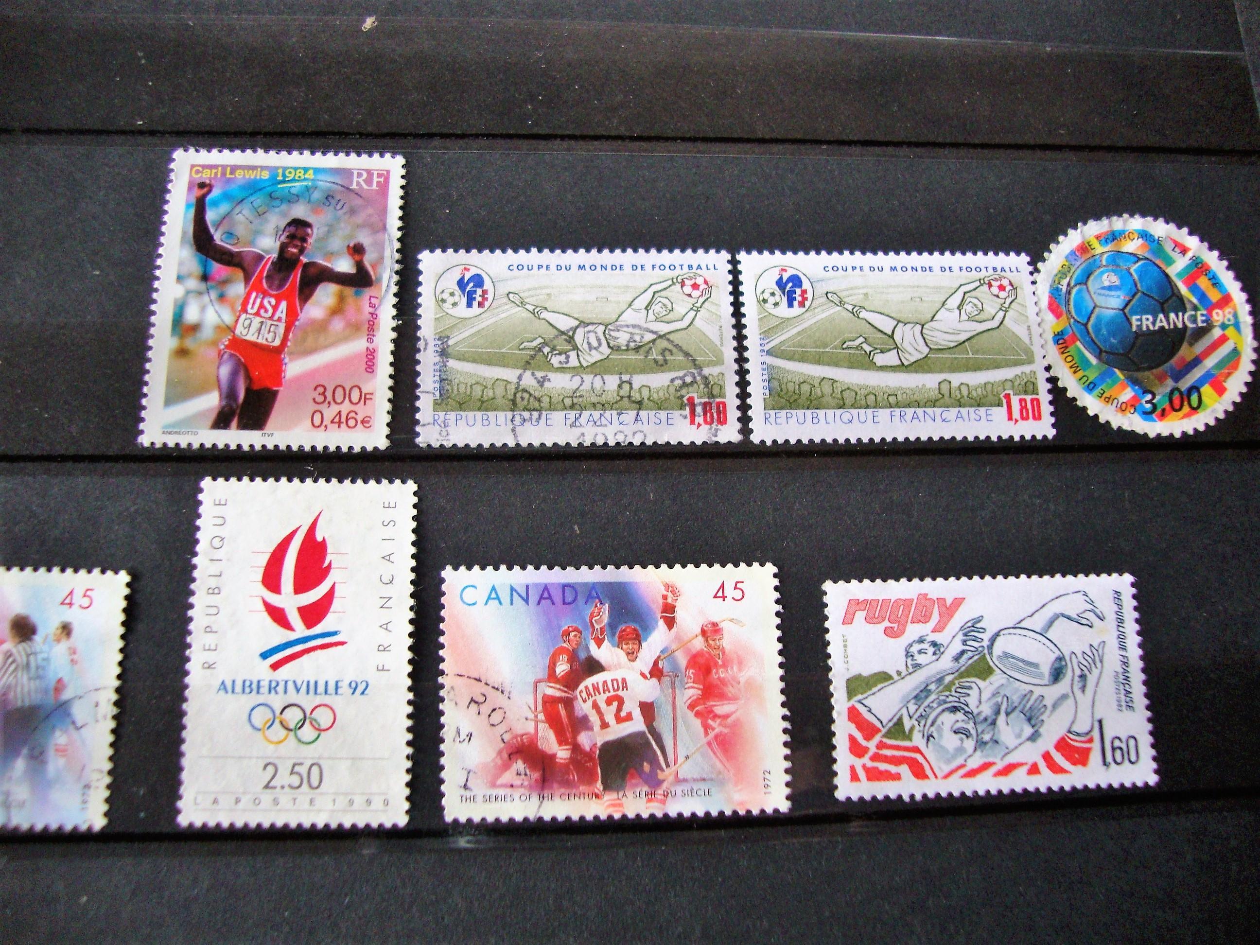 troc de troc 12 timbres france sport. image 1