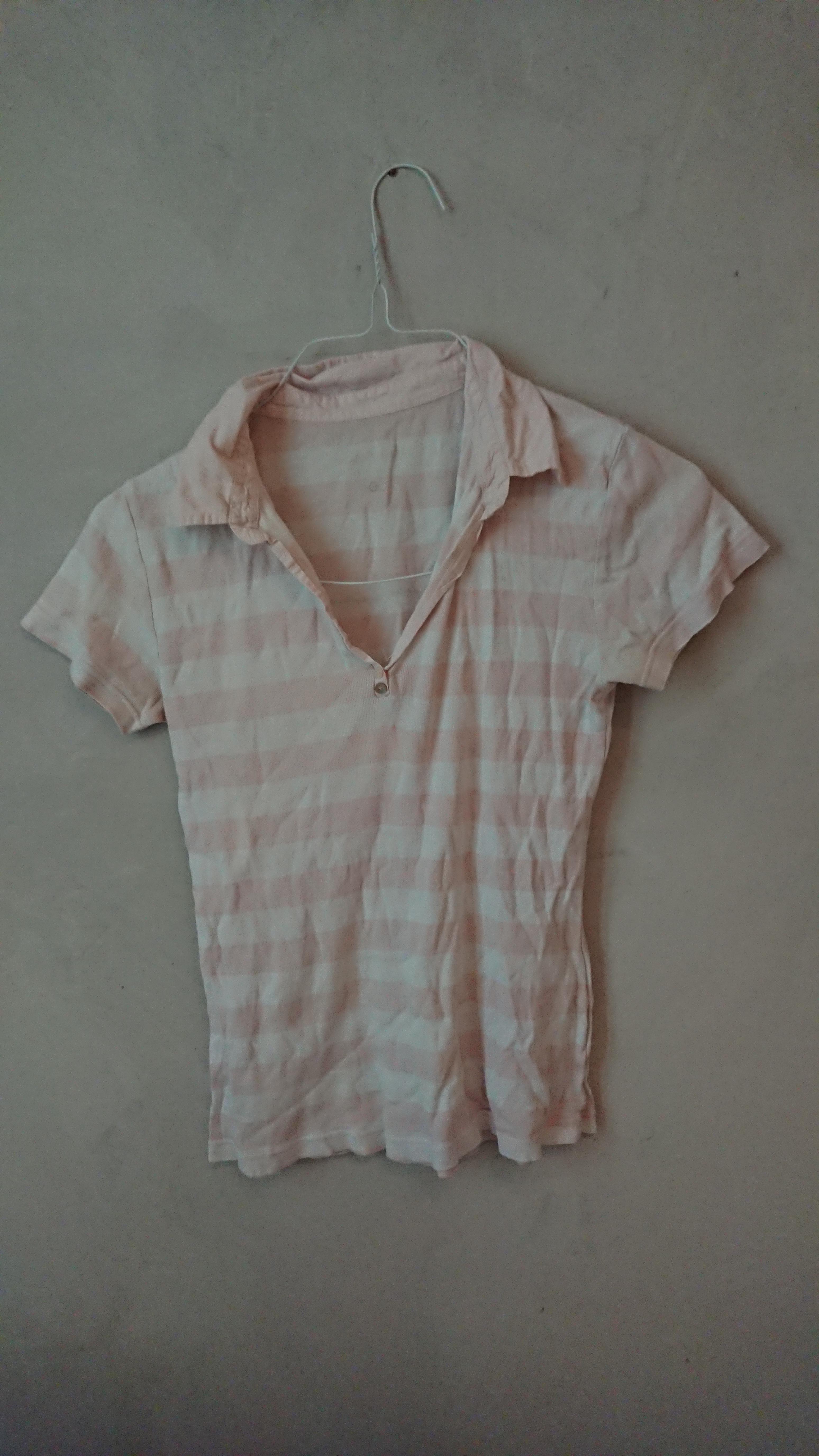 troc de troc t-shirt polo rayures taille m blanc et rose image 0