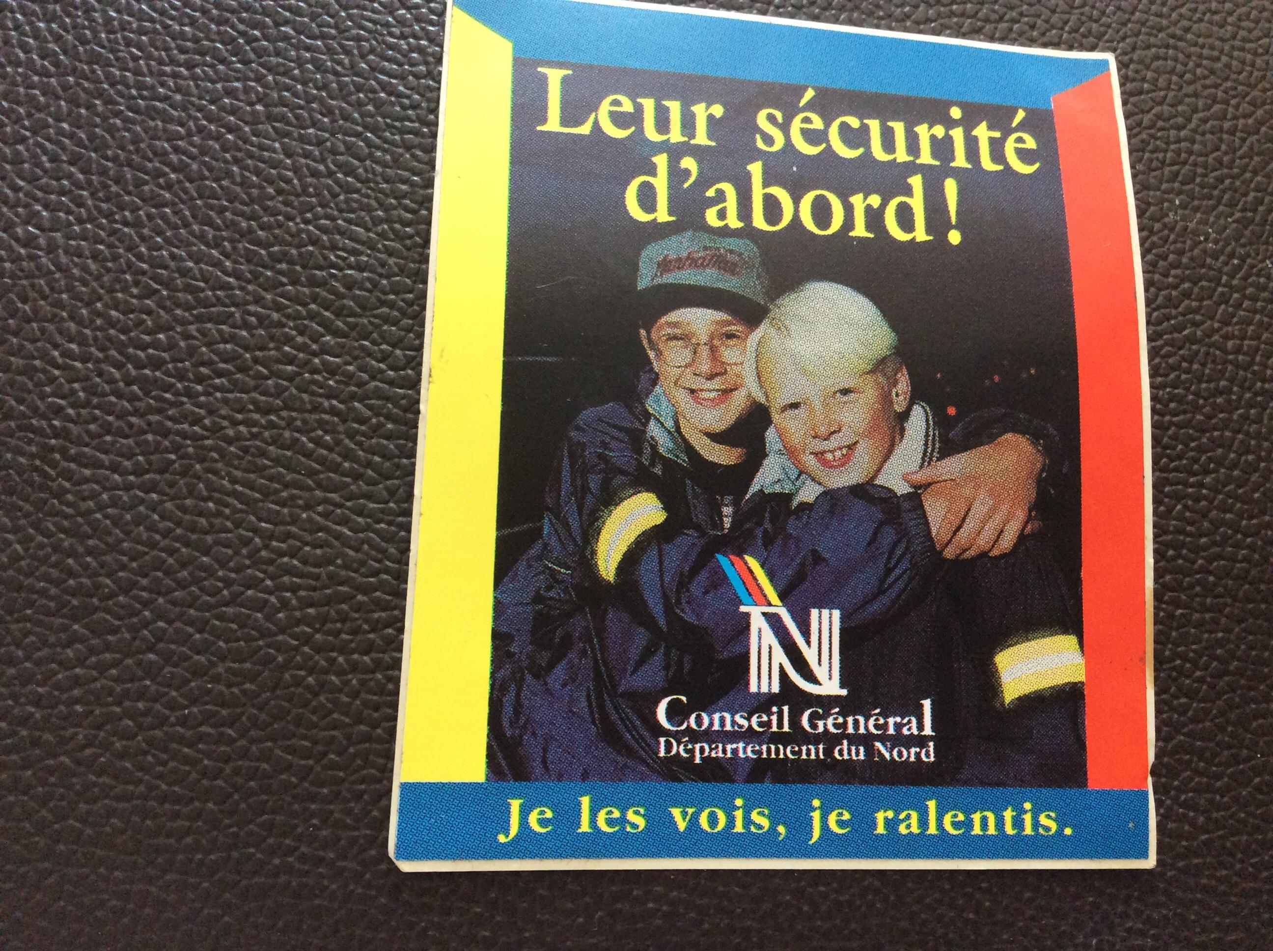 troc de troc autocollant la sécurité conseil général du nord années 70/80 image 0